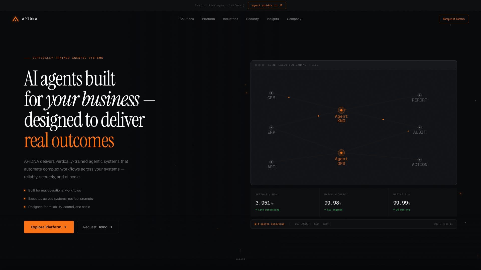 Screenshot von APIDNA AI Agents