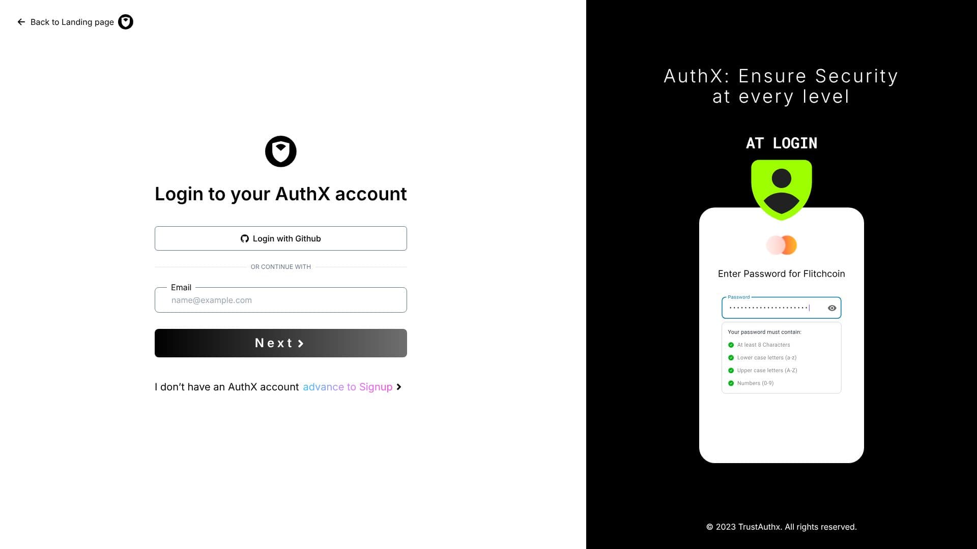 Capture d’écran de TrustAuthX