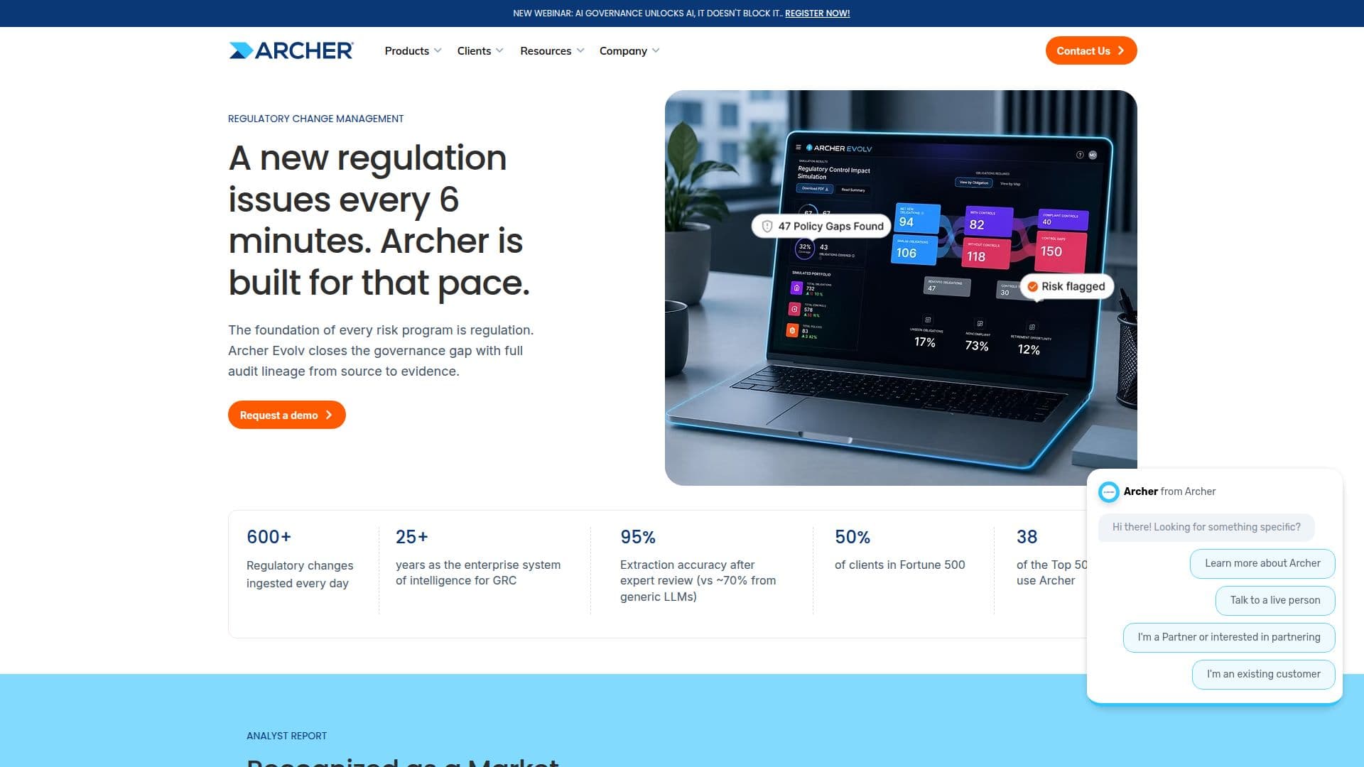 Archer® | 規制変更管理 のスクリーンショット