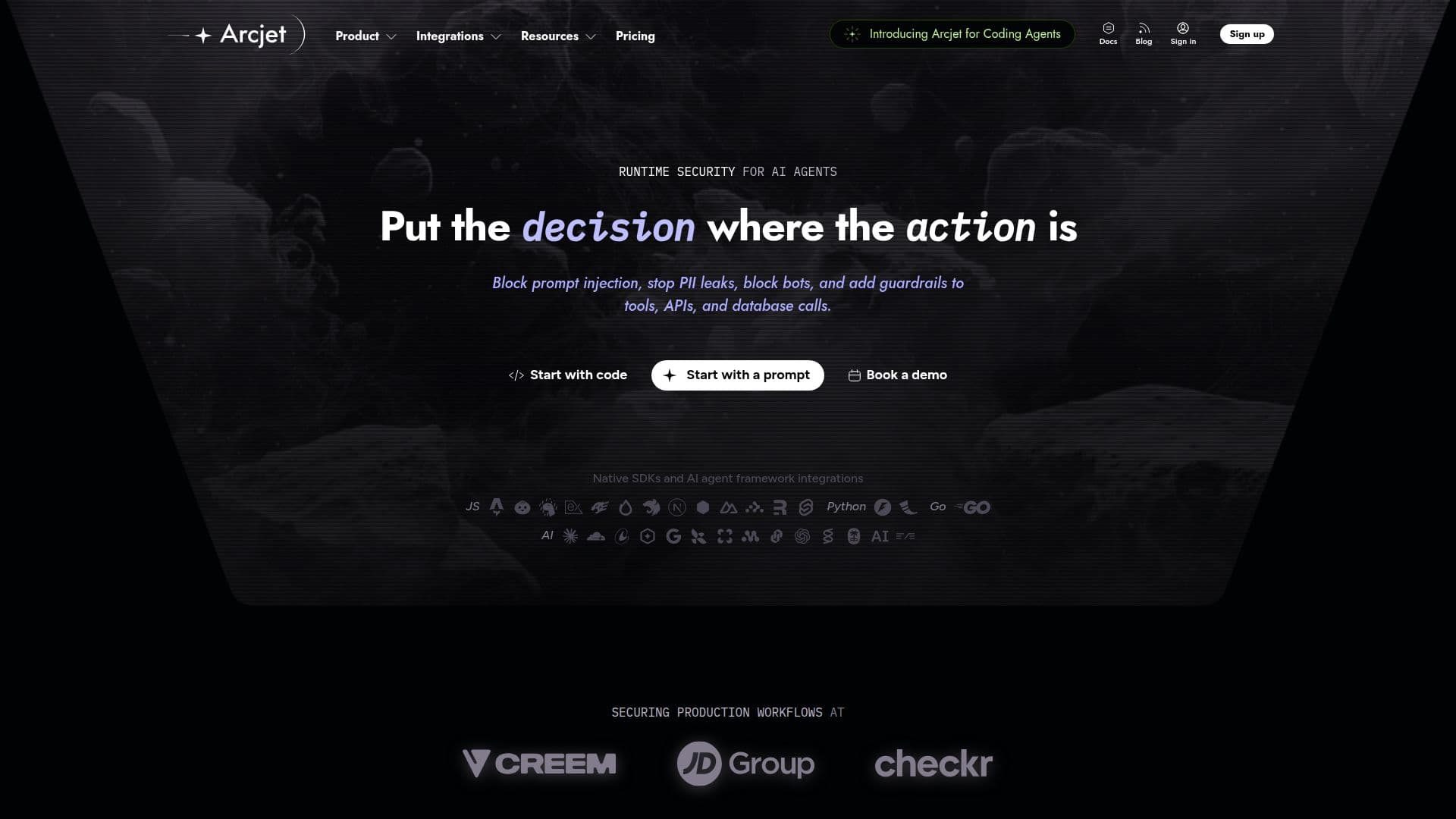 Arcjet screenshot