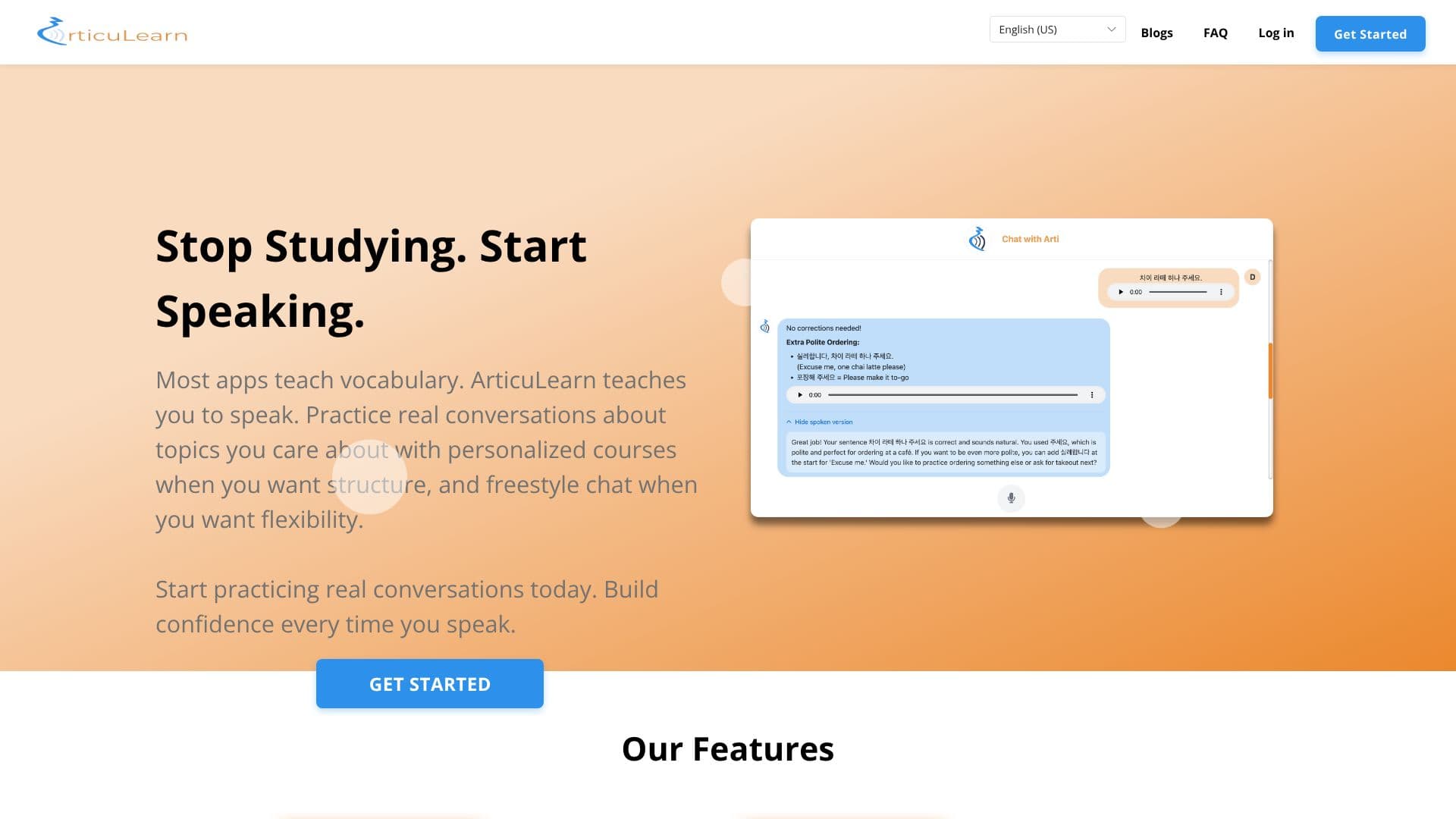 Screenshot von ArticuLearn