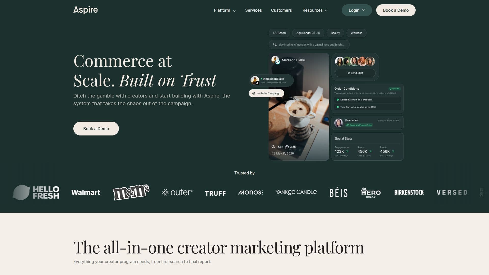 Tangkapan layar Aspire Influencer Marketing Platform