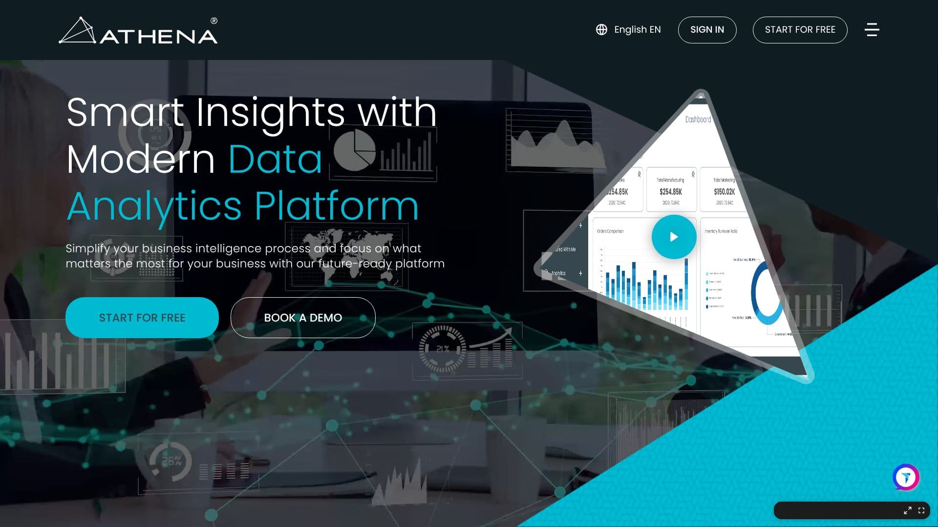 Screenshot von Athena AI Plattform