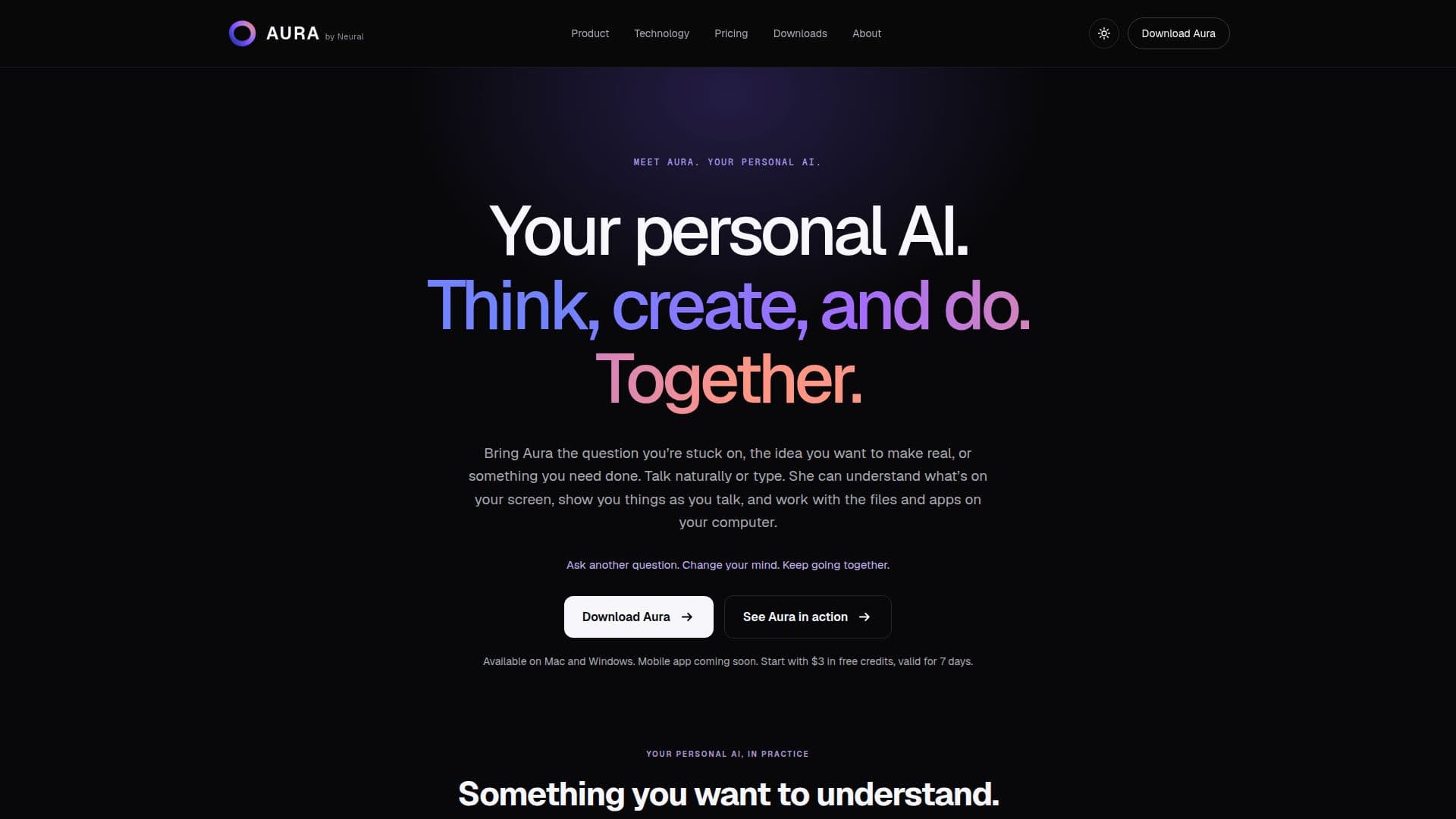 Tangkapan layar Aura oleh Neural