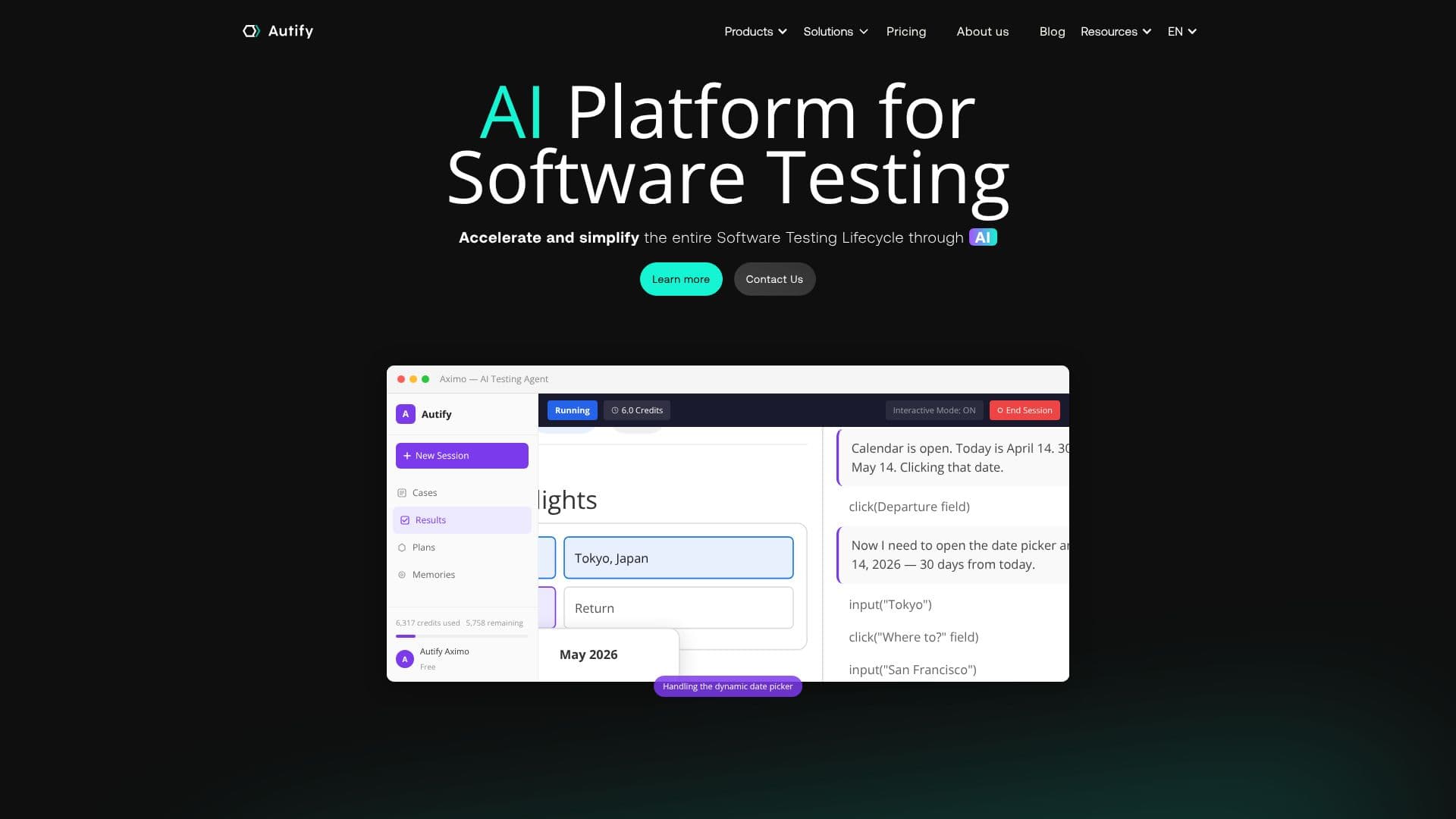 Captura de pantalla de Plataforma Autify AI para Pruebas de Software