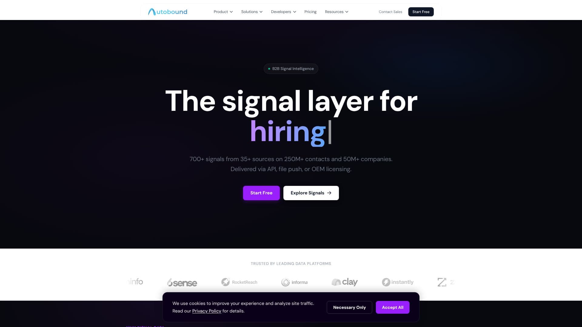 Screenshot von Autobound Signal Intelligence