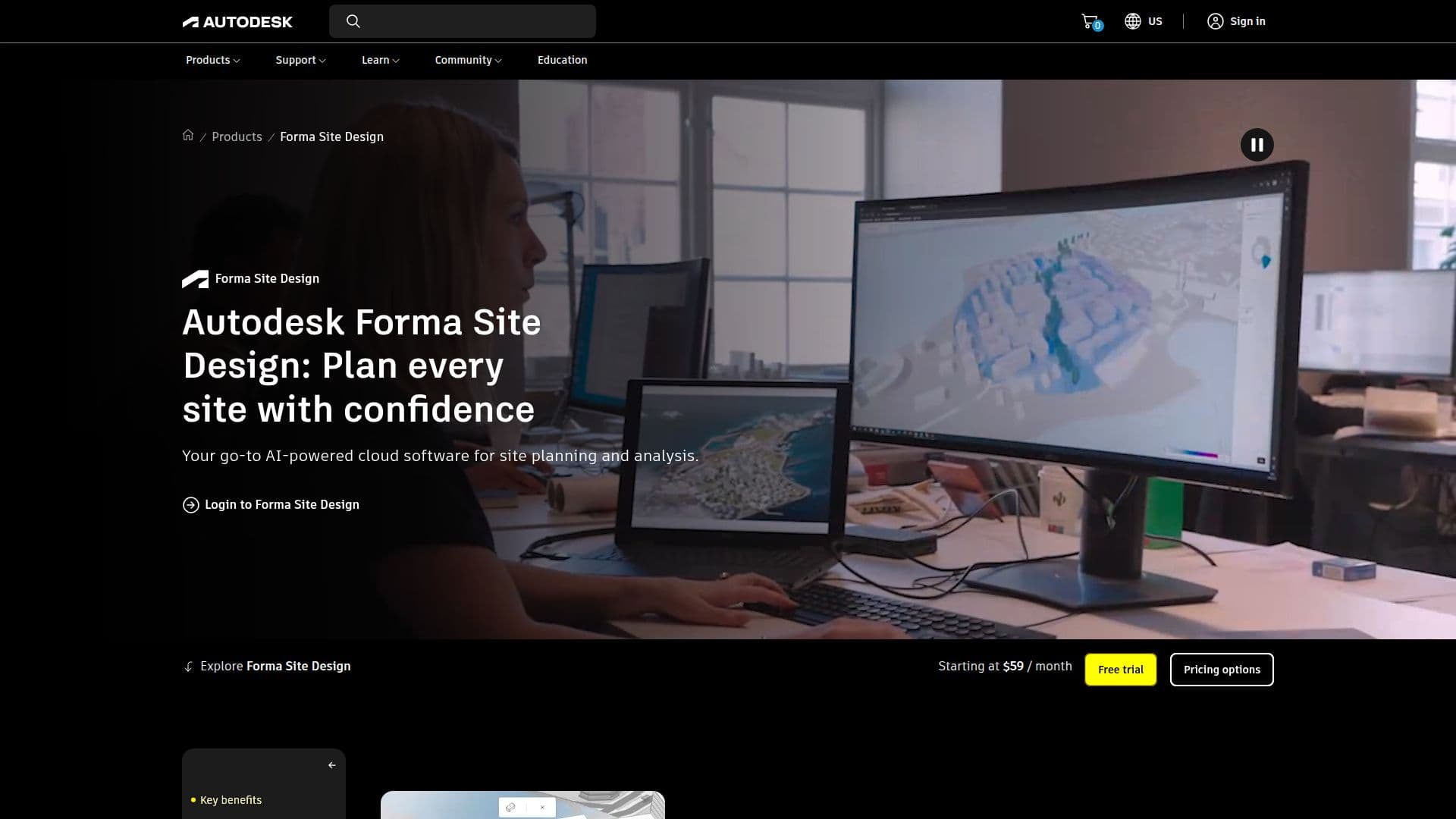 Screenshot von Autodesk Forma Site Design