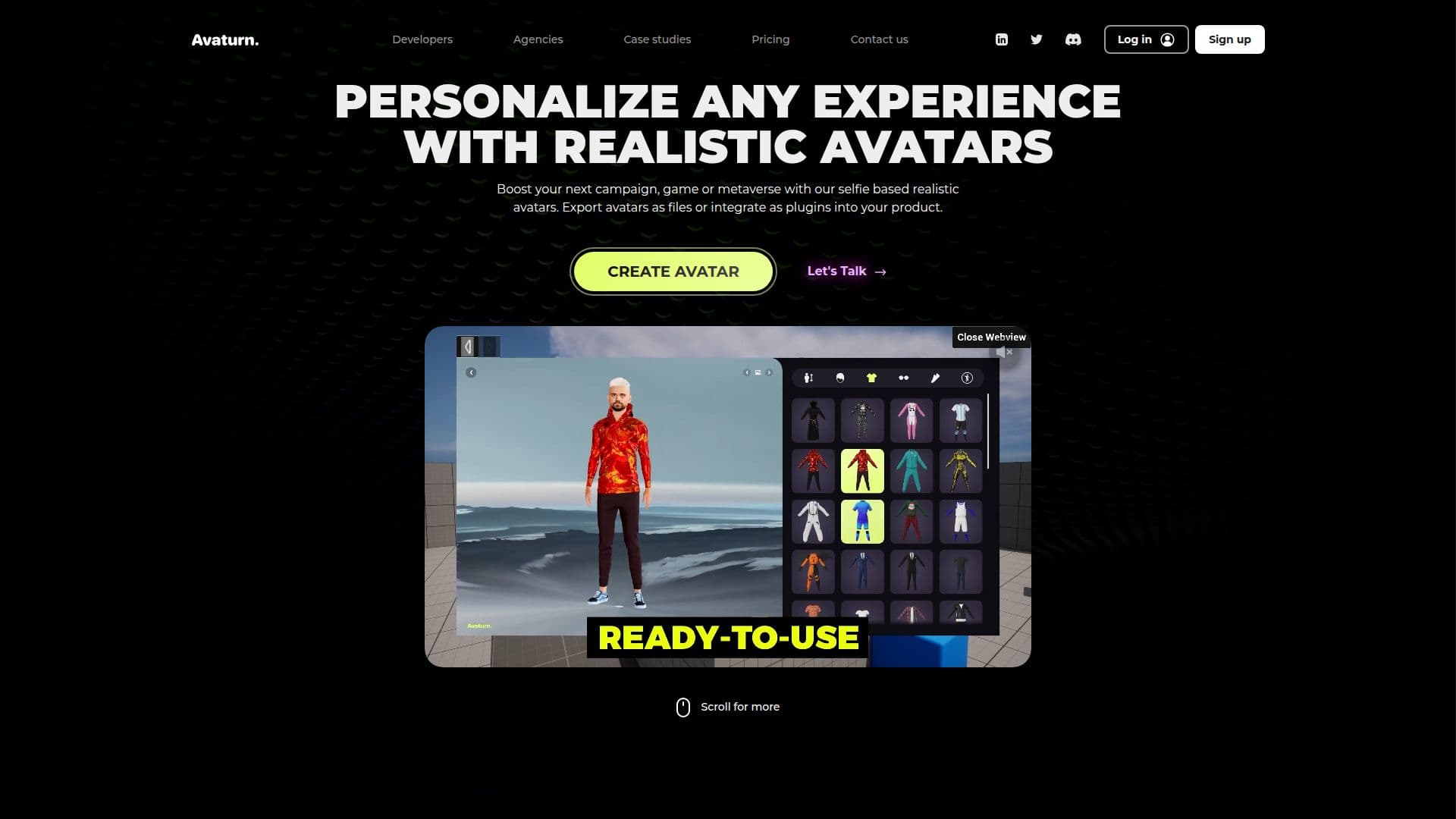Captura de pantalla de Avaturn | Creador de avatares 3D realistas