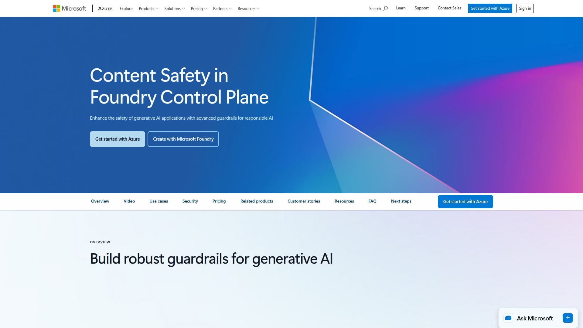 Azure Content Safety 截图