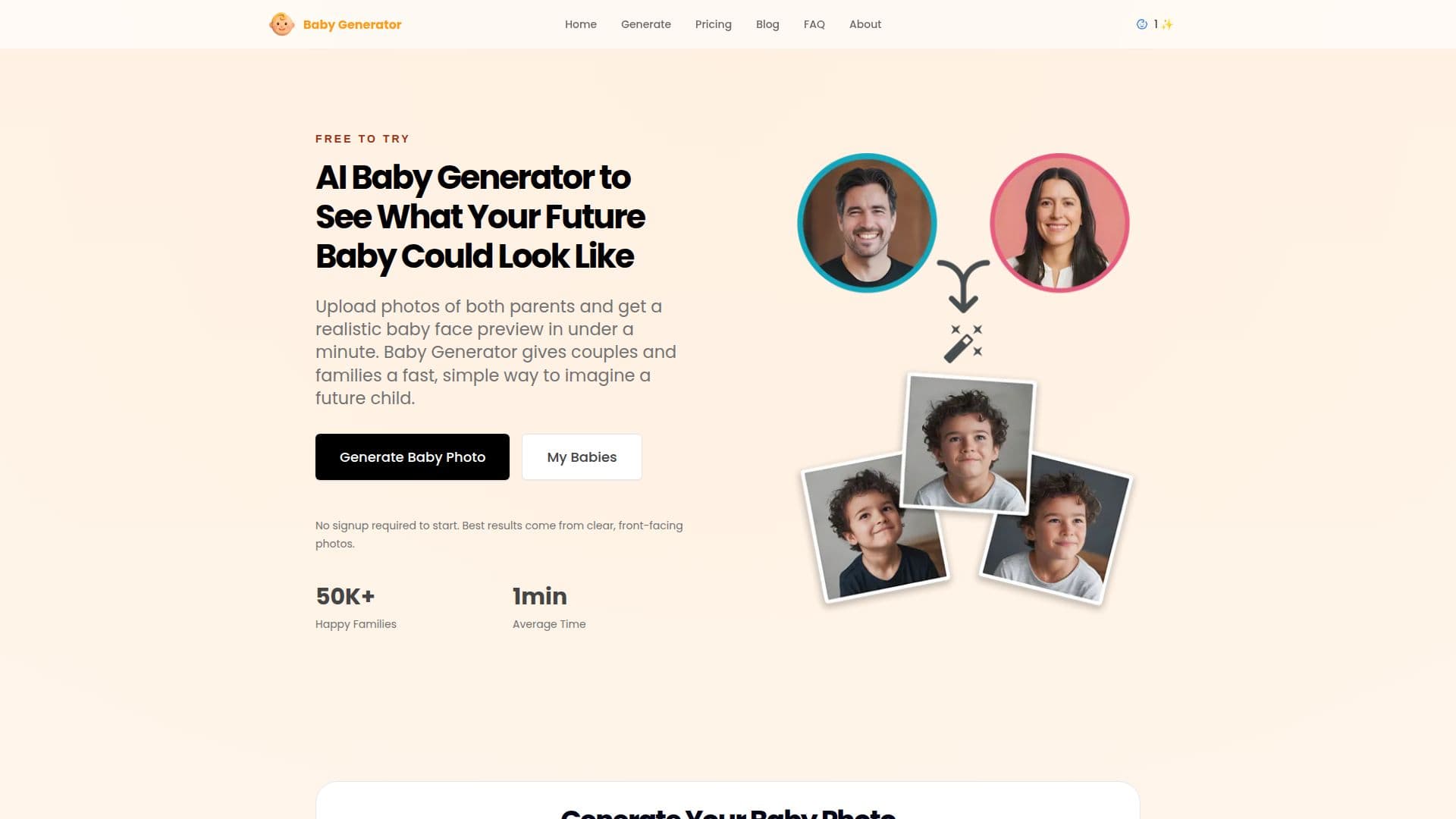 Captura de pantalla de Generador de Bebés