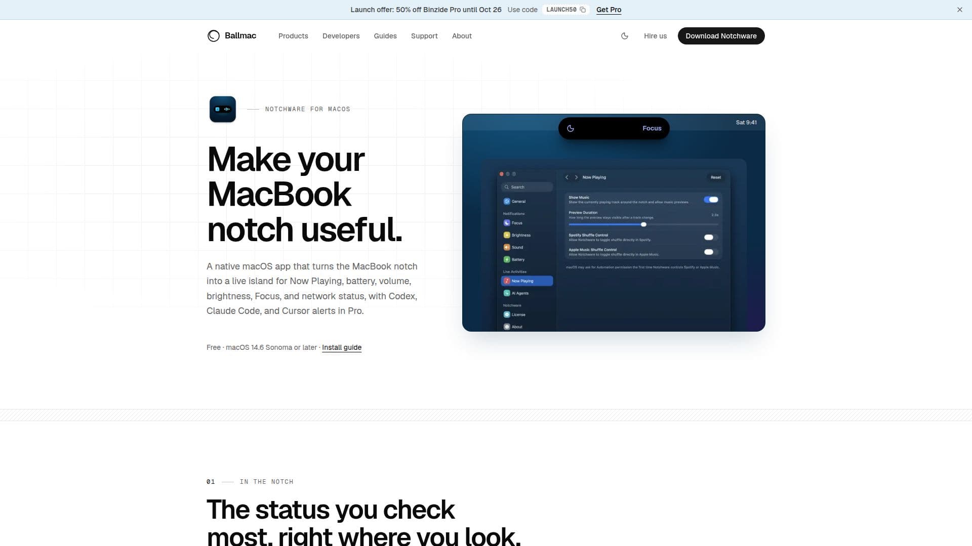Notchware screenshot
