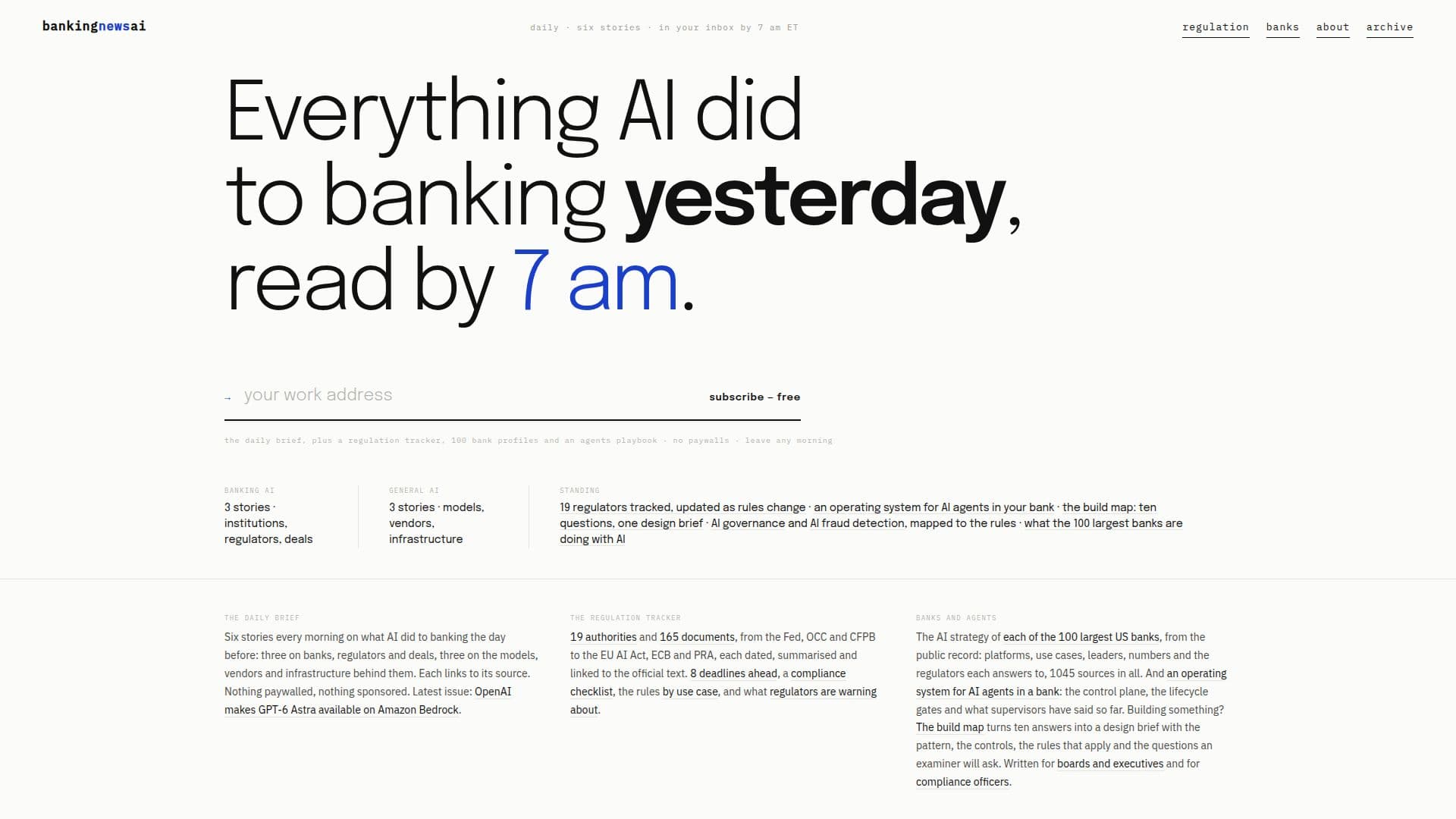 BankingNewsAI — Daily AI Brief for Banking Executives screenshot