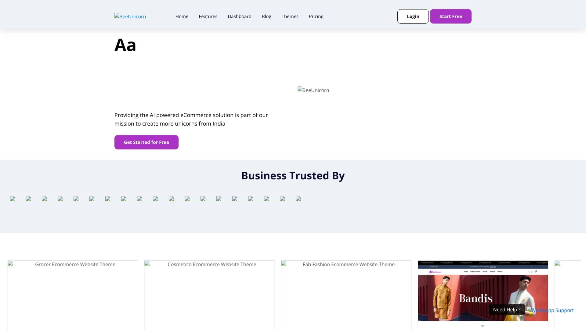 BeeUnicorn Ecommerce Platform screenshot