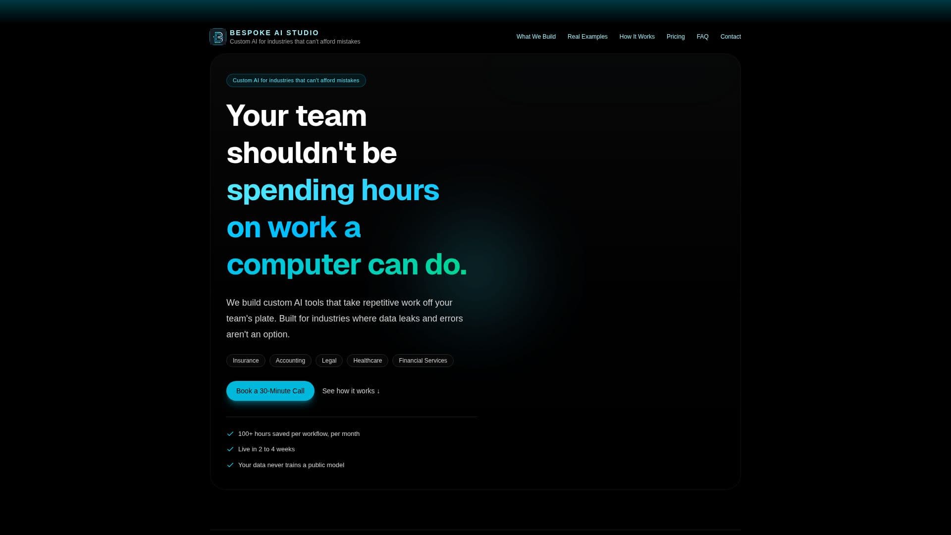 BeSpoke AI Studio screenshot