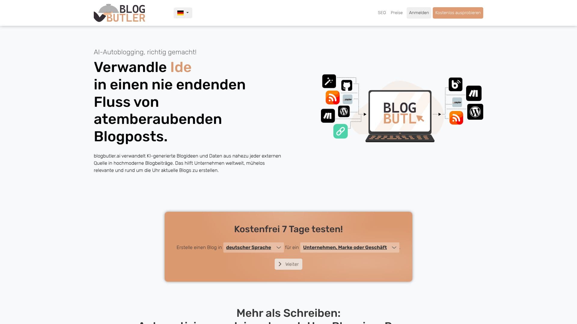 Скриншот Blogbutler.ai