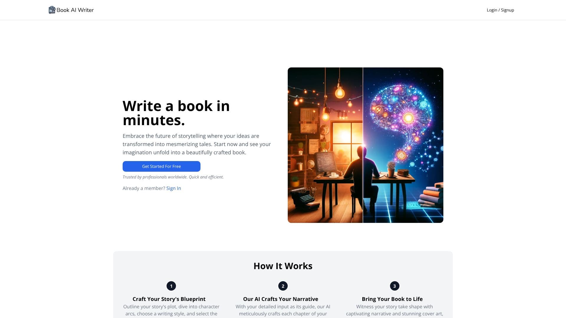 BookAIWriter.com のスクリーンショット