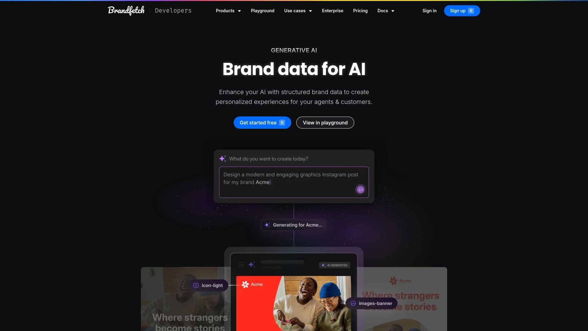 Screenshot von Brandfetch