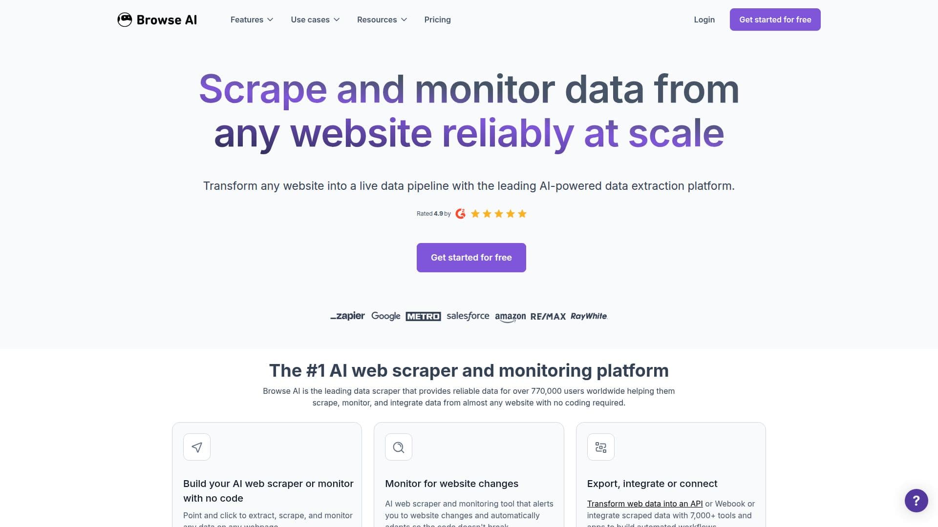 Screenshot von Browse AI