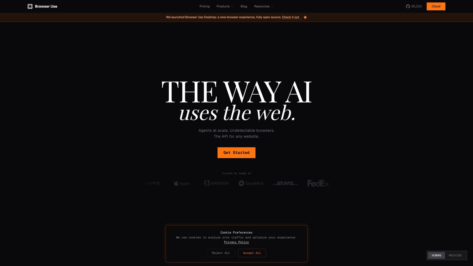 Browser Use - AI Web Agents のスクリーンショット