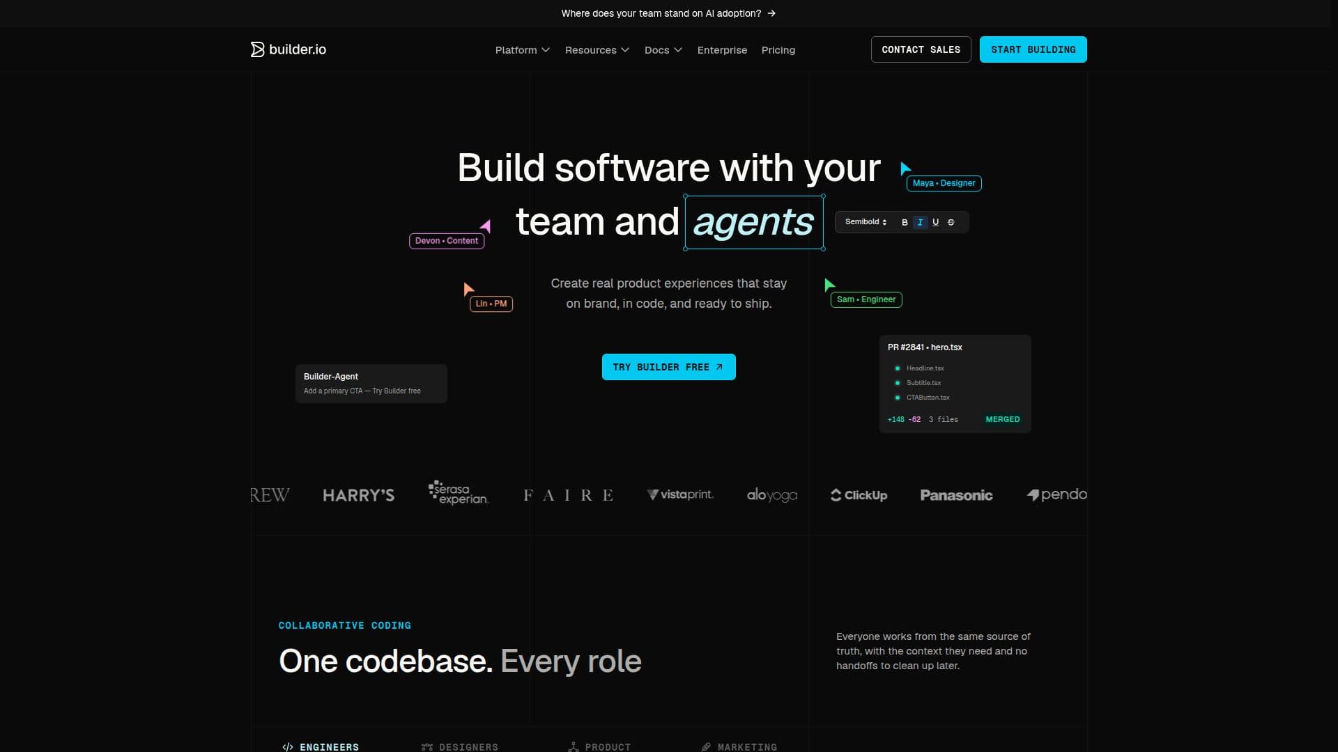Builder.io screenshot
