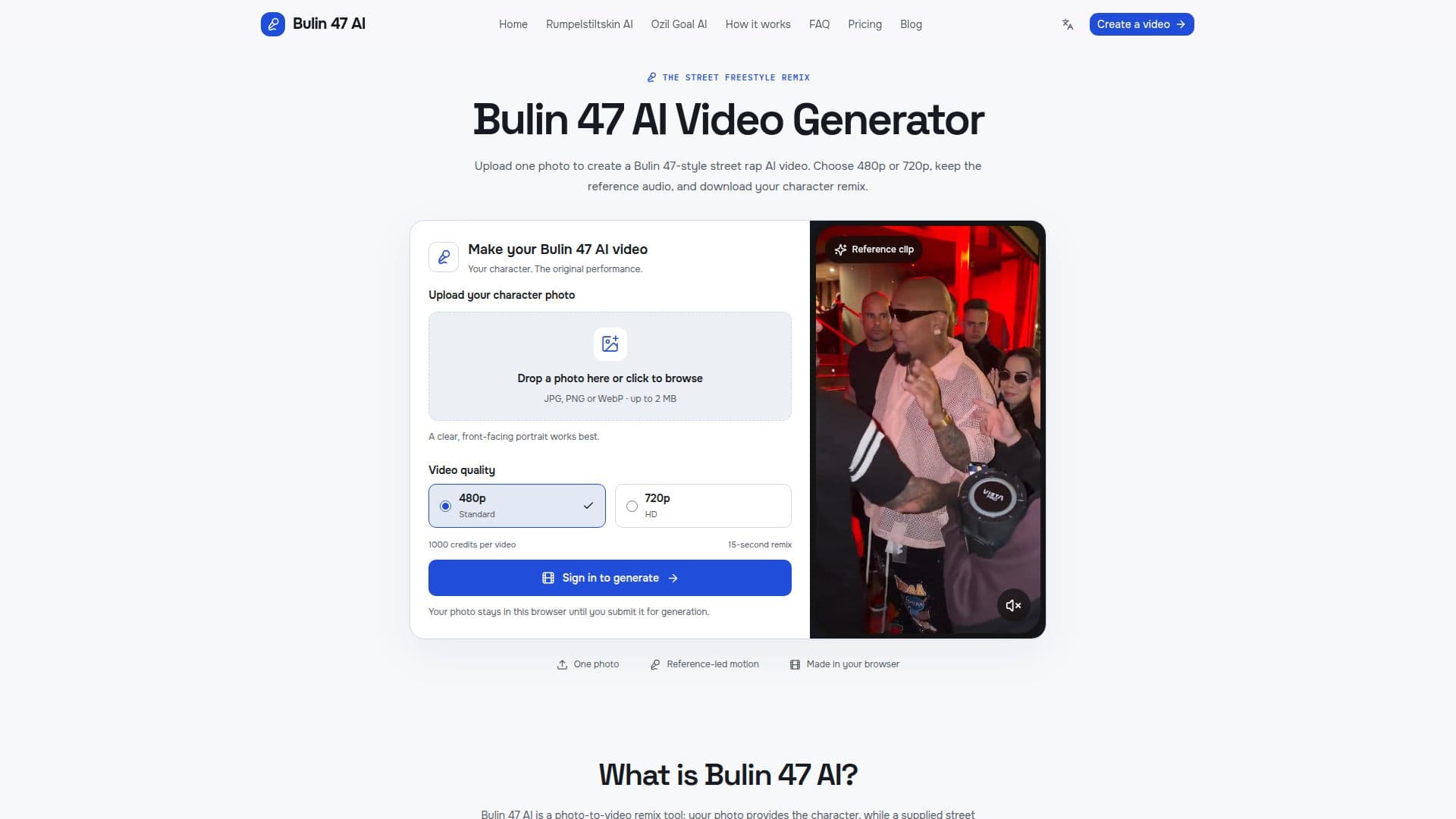 Bulin 47 AI Video Generator screenshot