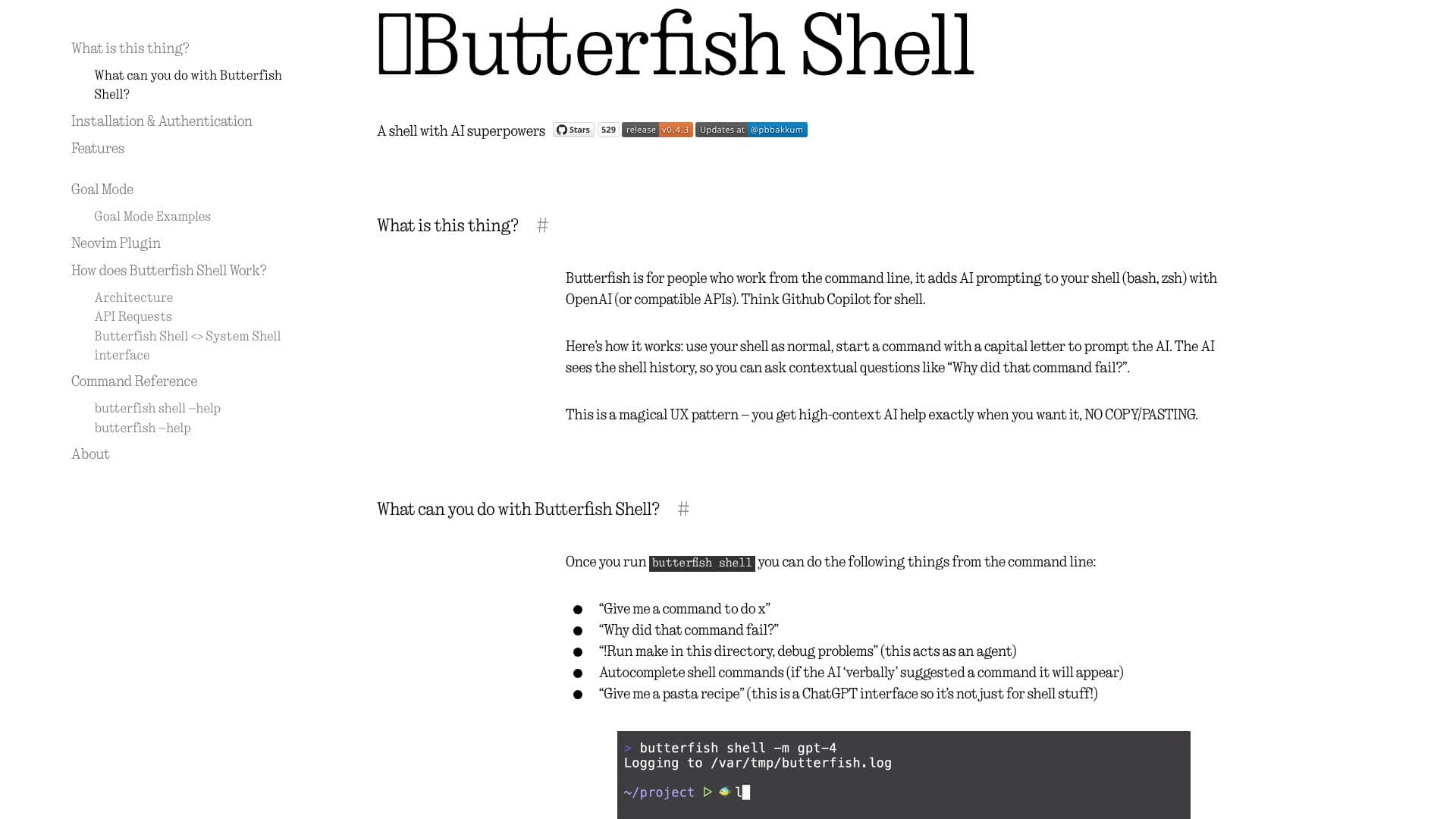 Butterfish CLI Tools screenshot