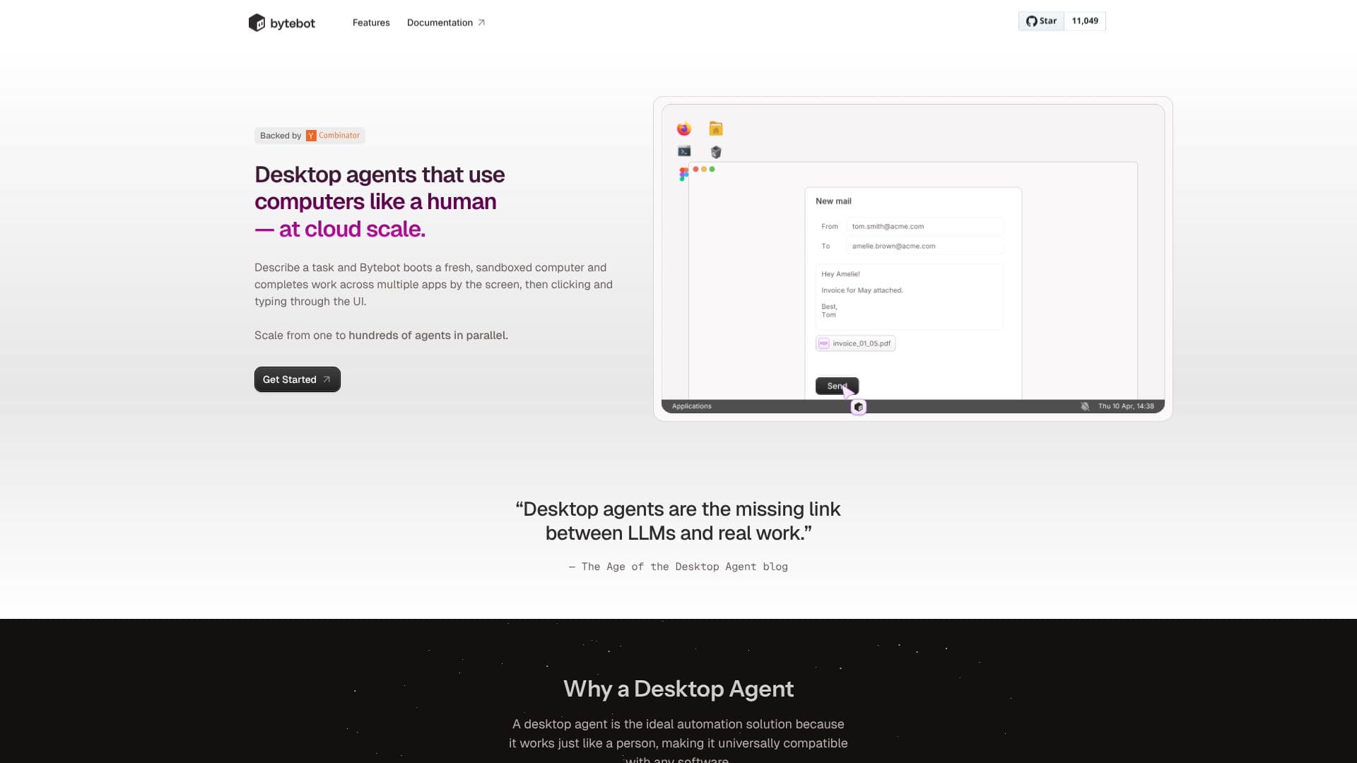 لقطة شاشة لـ Bytebot Desktop Agents