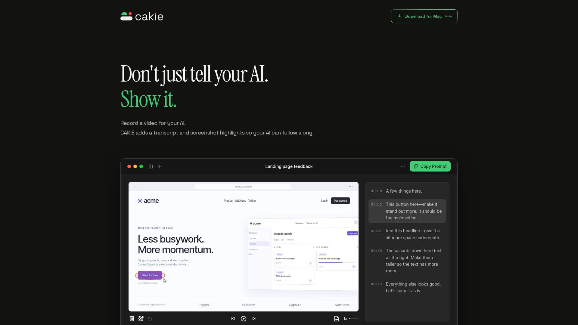 CAKIE screenshot