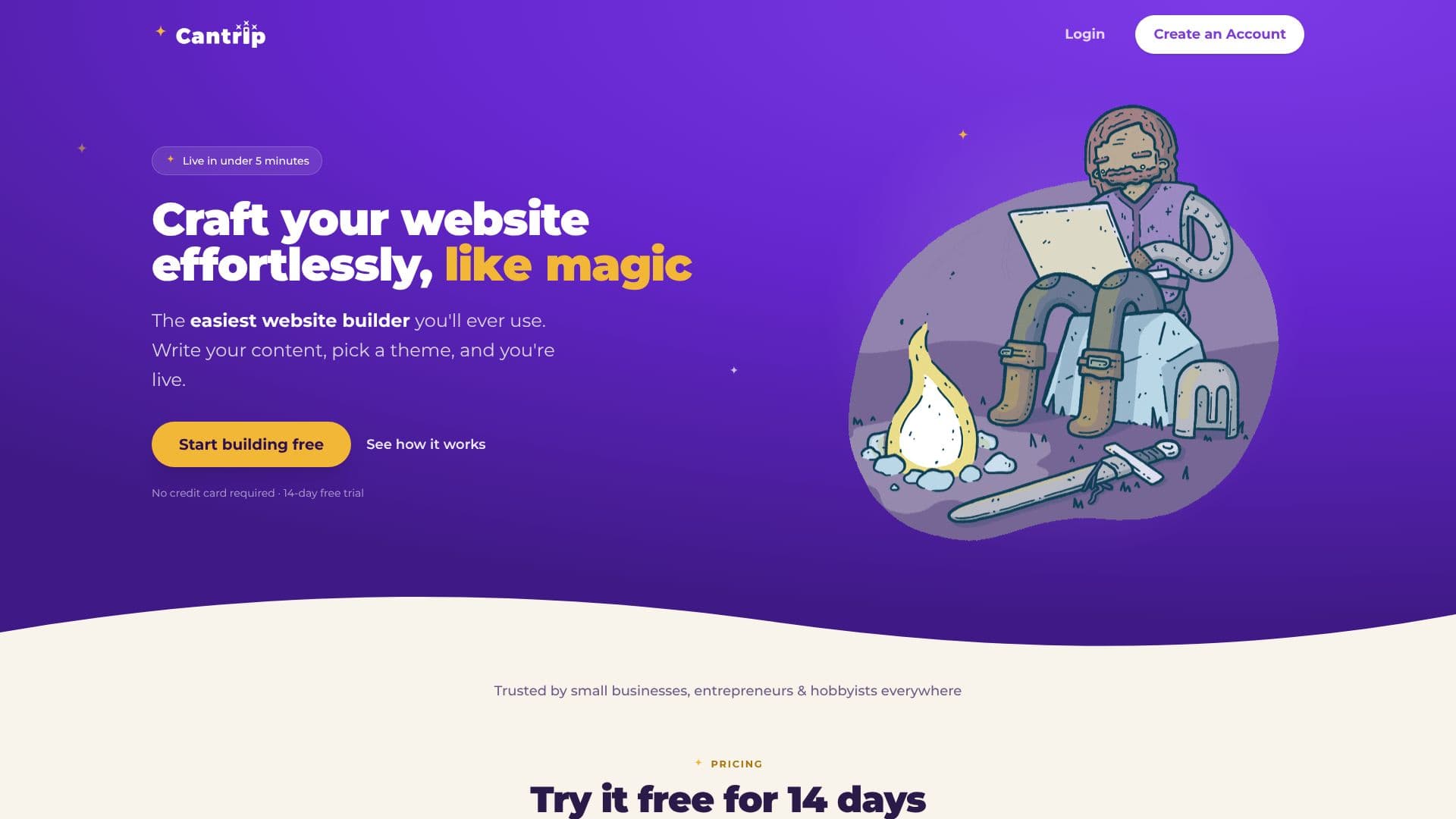Скриншот Cantrip Website Builder