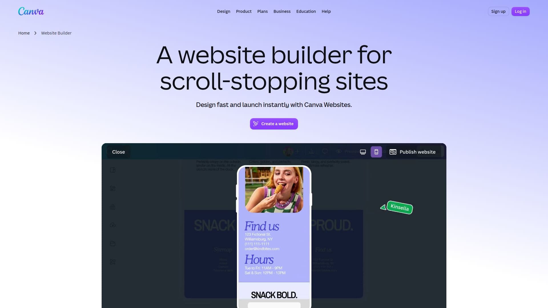 Canva Website Builder screenshot