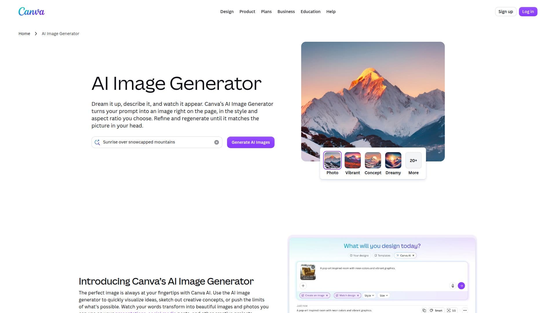 Capture d’écran de Générateur d'Images AI Canva