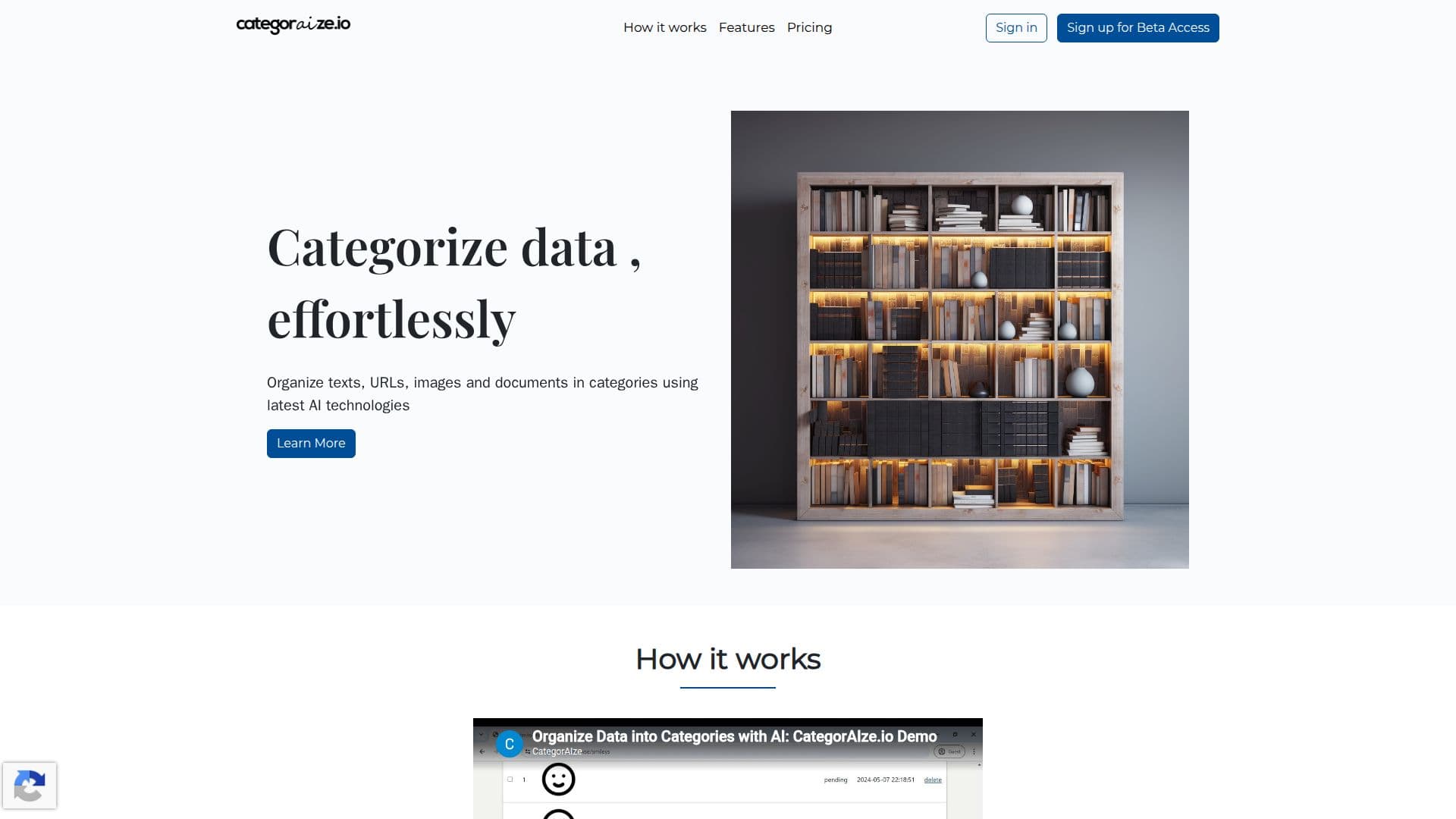 لقطة شاشة لـ categorAIze.io