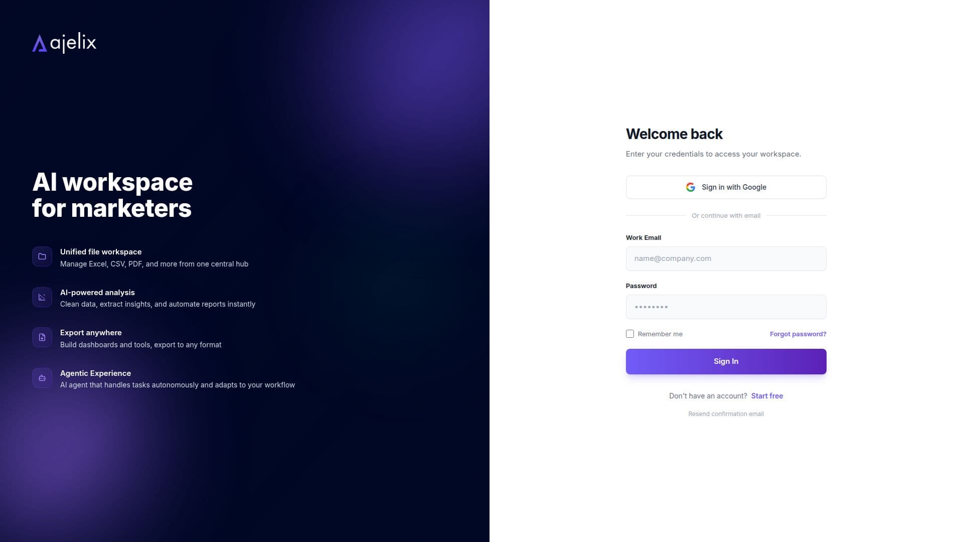 Ajelix AI Workspace screenshot