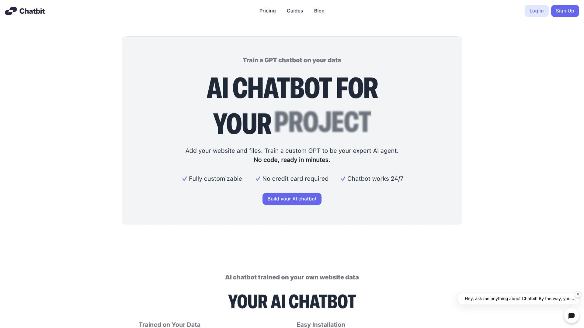 Chatbit AI 챗봇 스크린샷