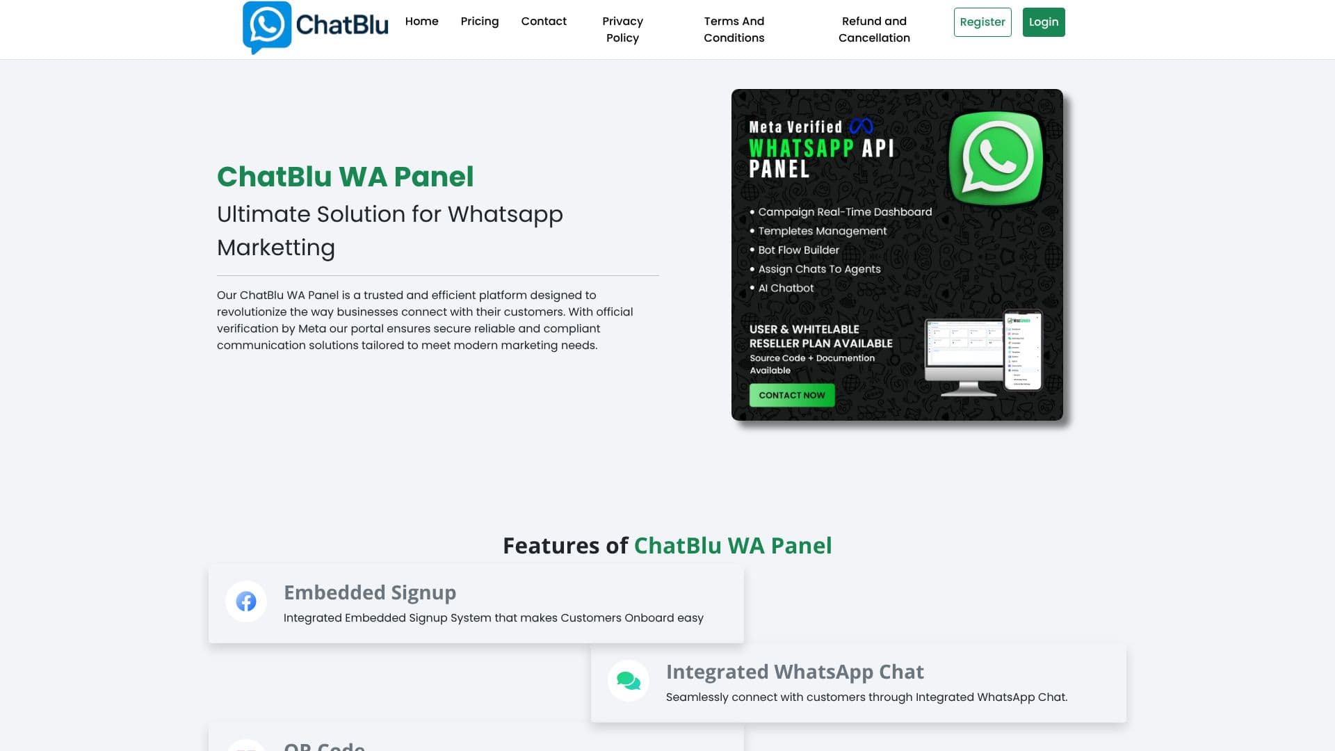 ChatBlu WA Panel 스크린샷