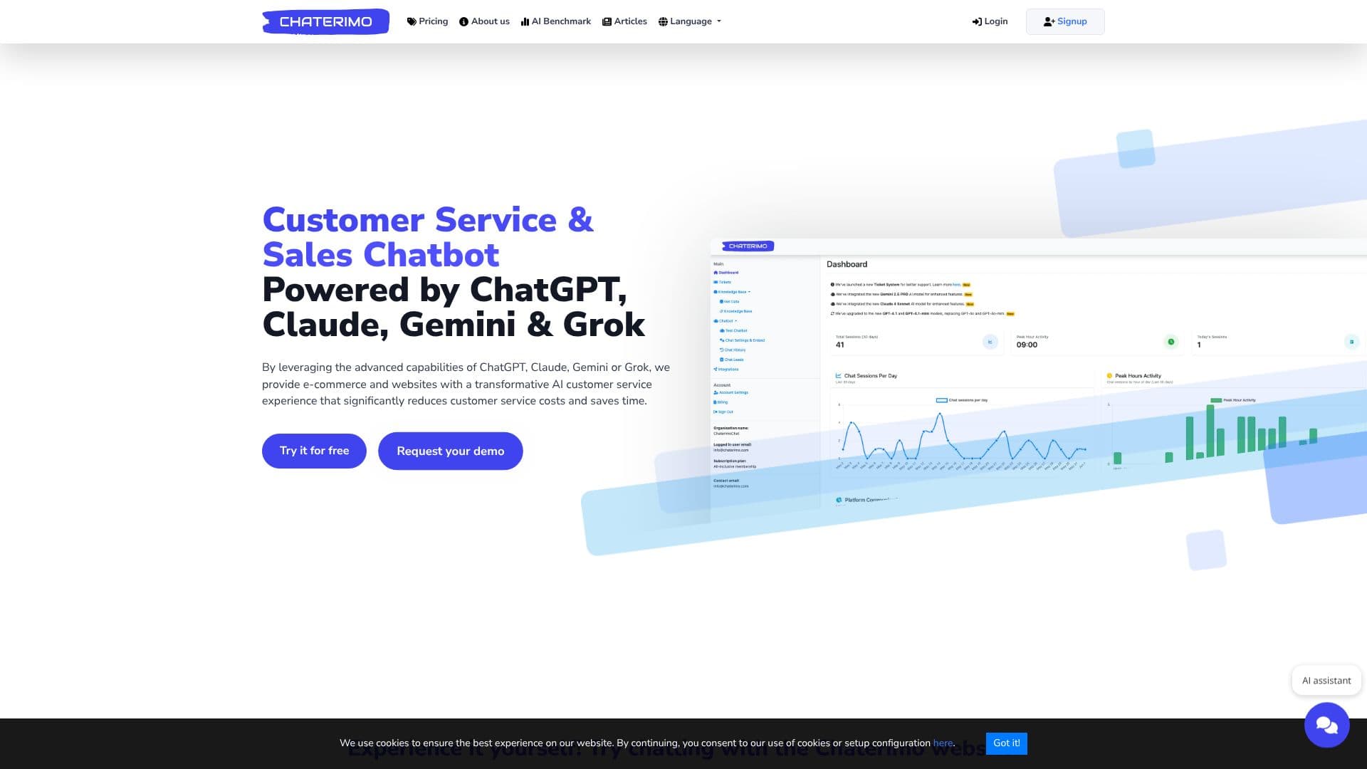 Screenshot von Chaterimo: KI-Chatbot