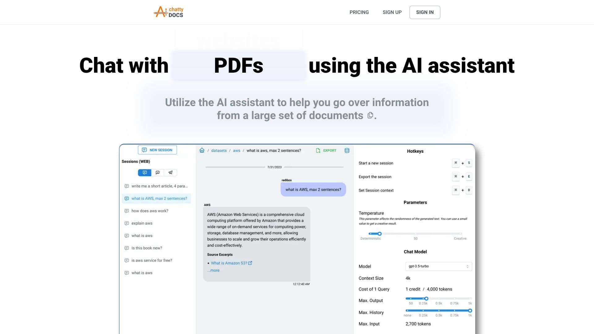 ChattyDocs AI 어시스턴트 스크린샷