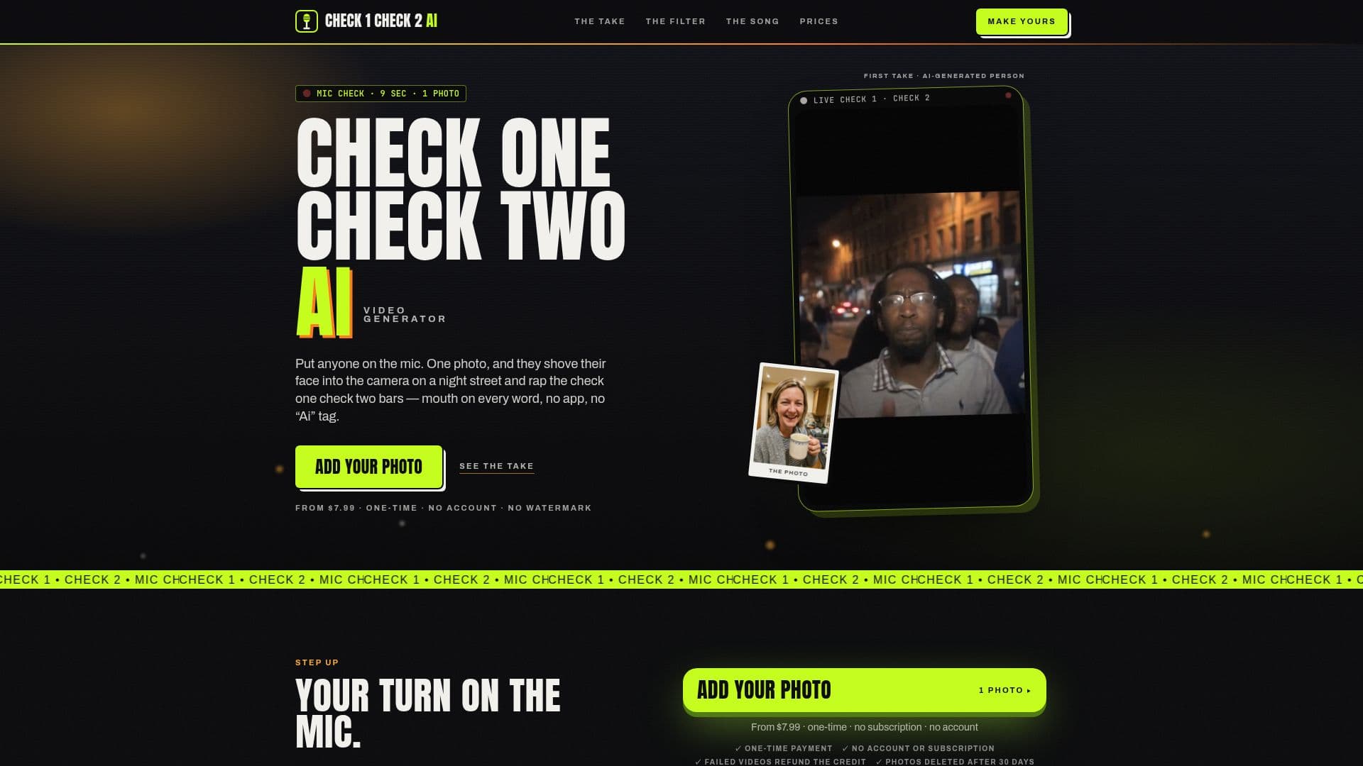 Captura de pantalla de Check One Check Two AI