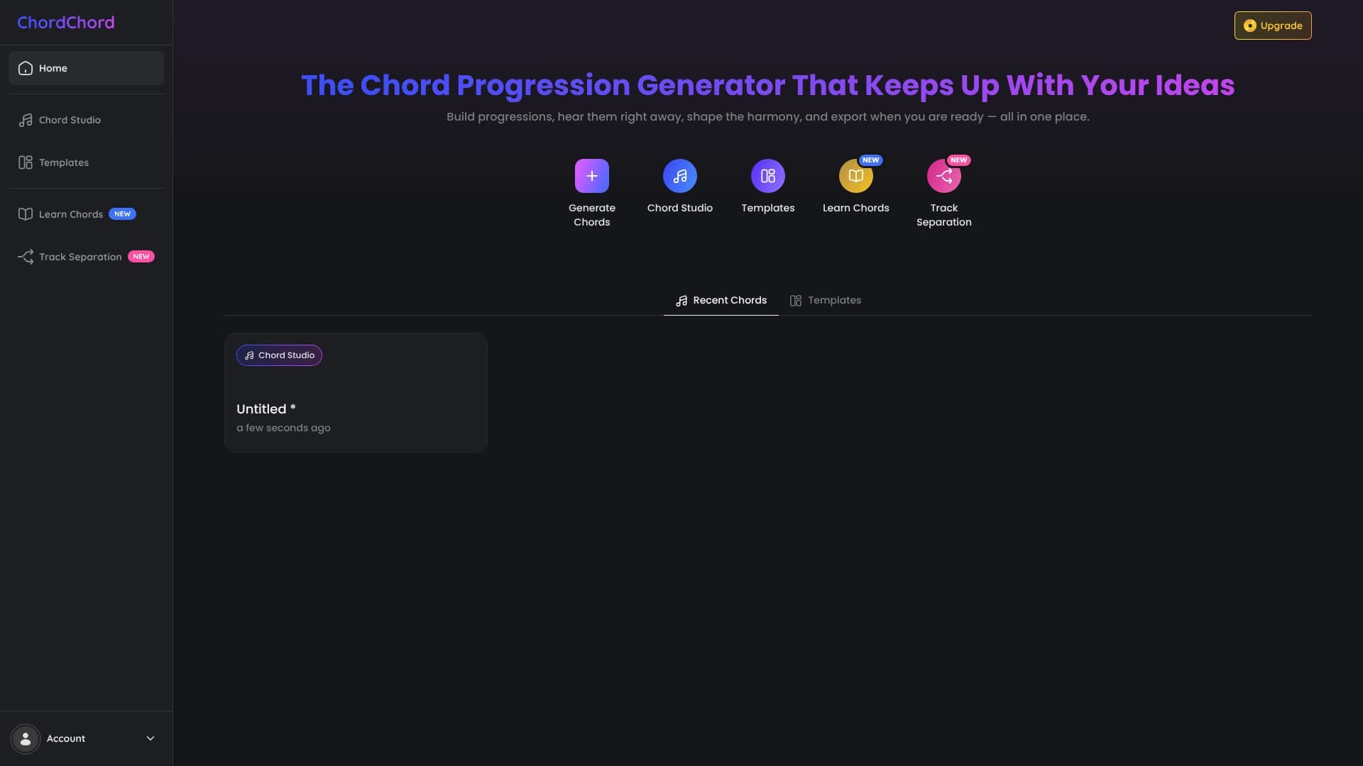 Screenshot von ChordChord Akkordfolgen-Generator