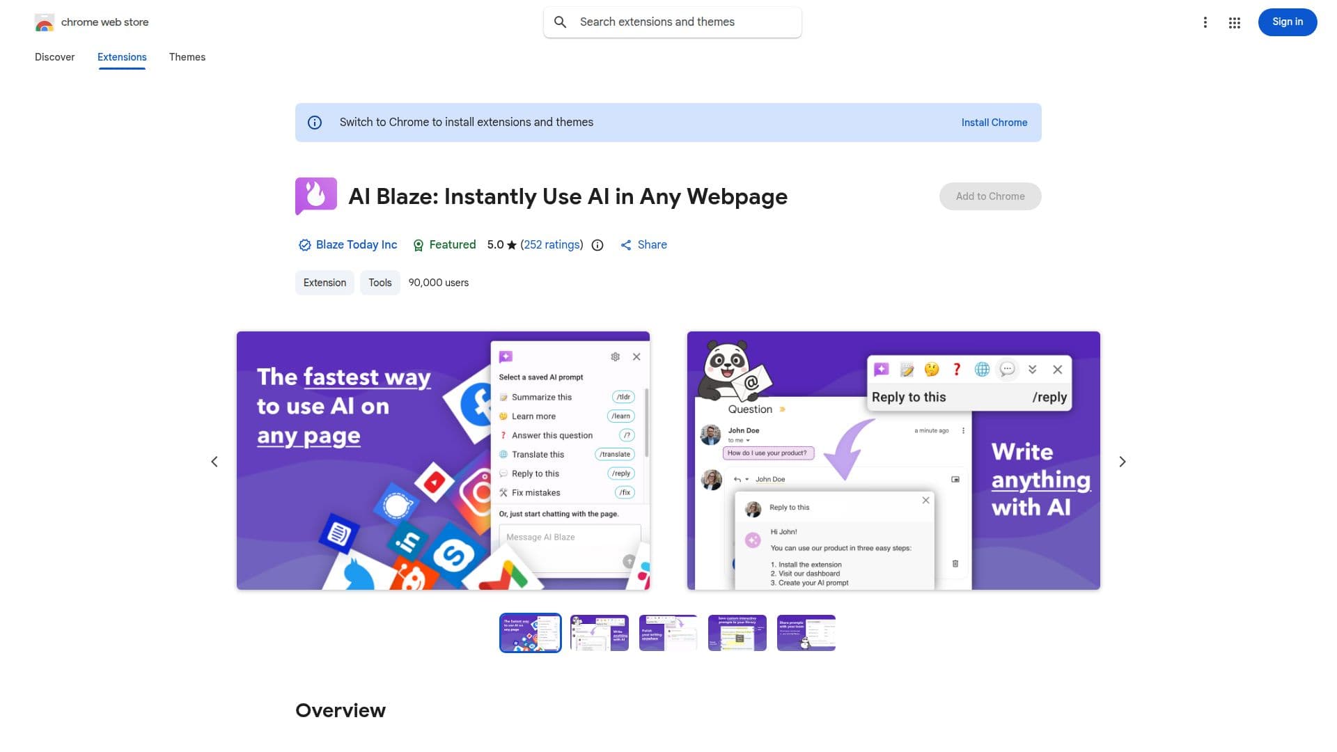 AI Blaze screenshot