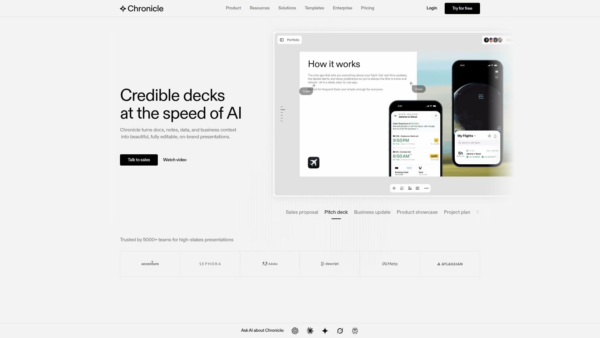 Chronicle: AI 프레젠테이션 제작기 스크린샷