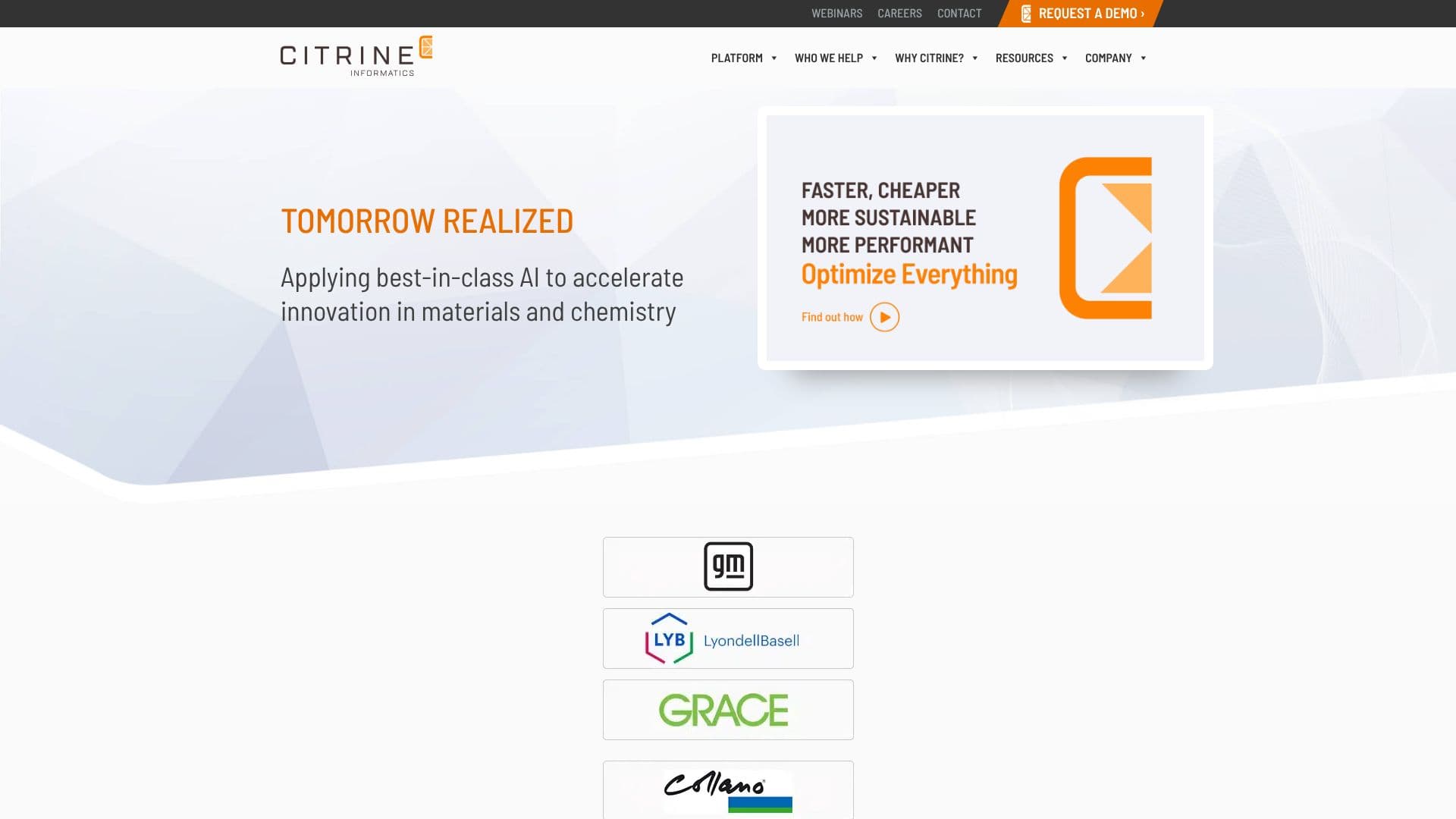 Tangkapan layar Citrine Informatics