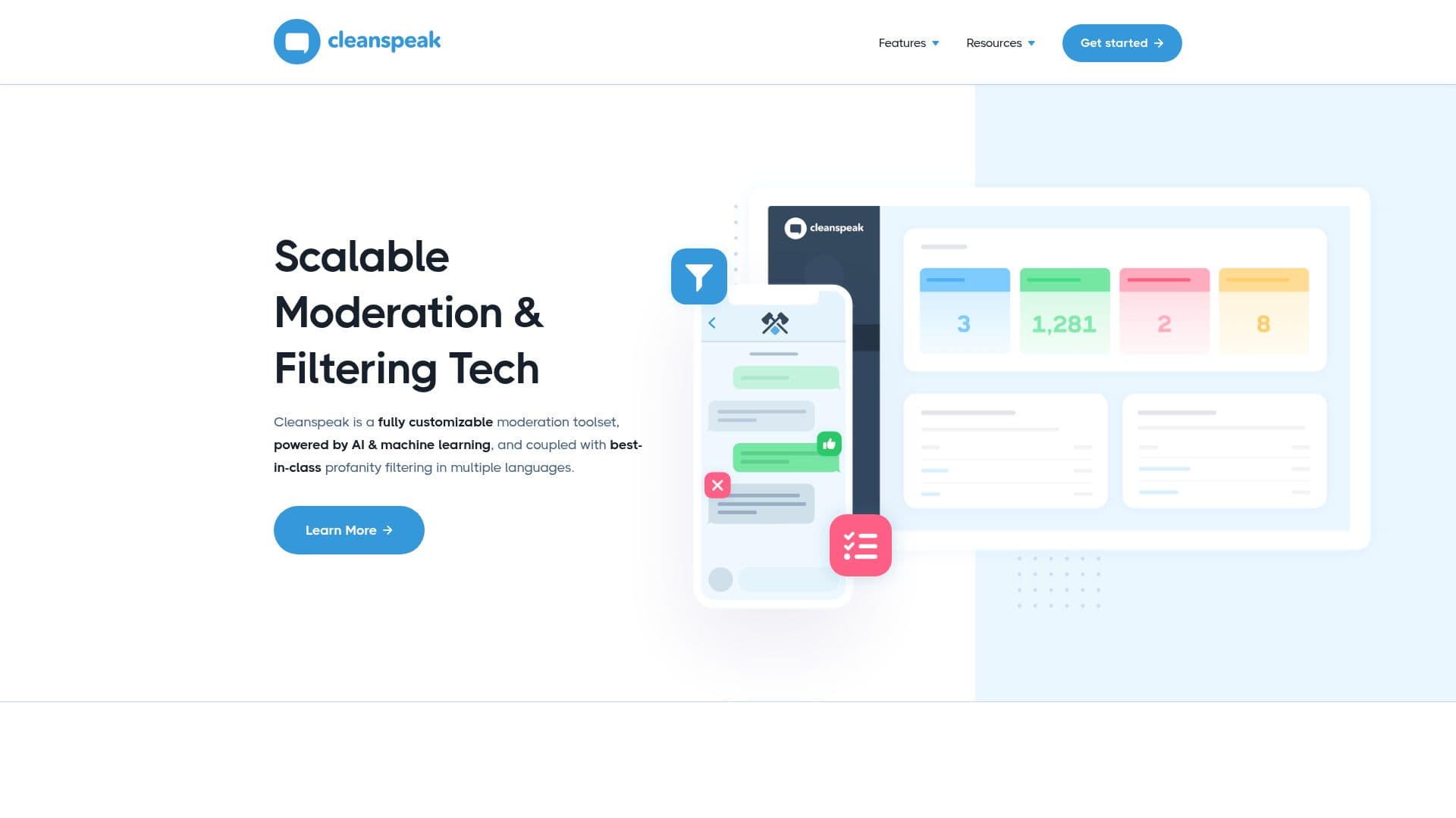 لقطة شاشة لـ Cleanspeak - فلتر الكلمات النابية وأدوات الاعتدال