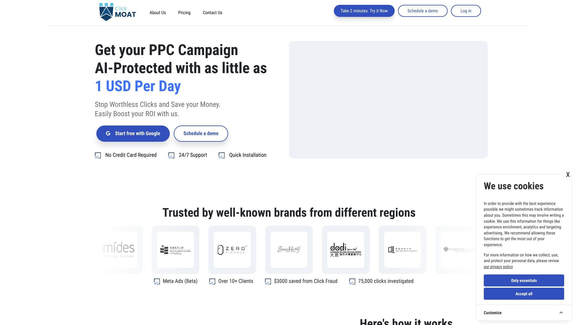 Capture d’écran de Protection contre la fraude au clic ClickMoat