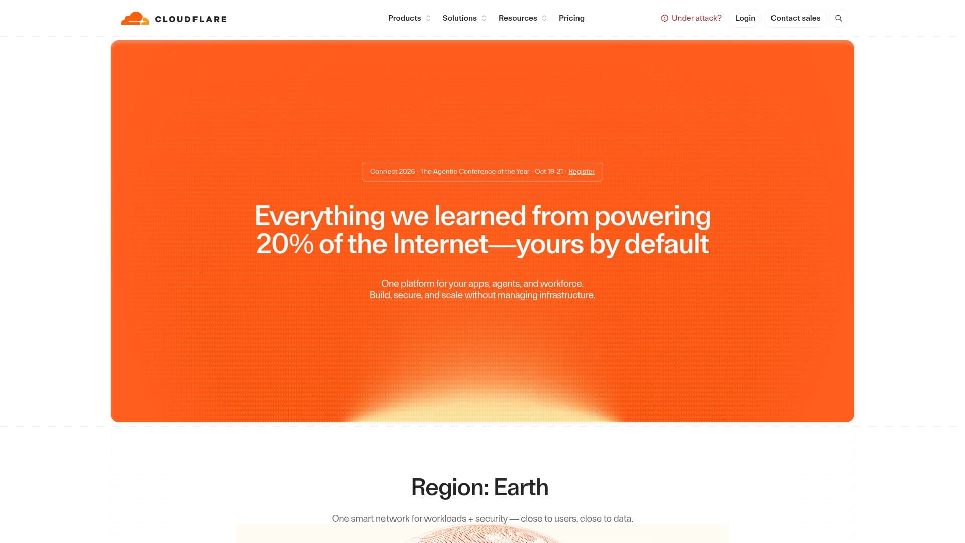 لقطة شاشة لـ Cloudflare