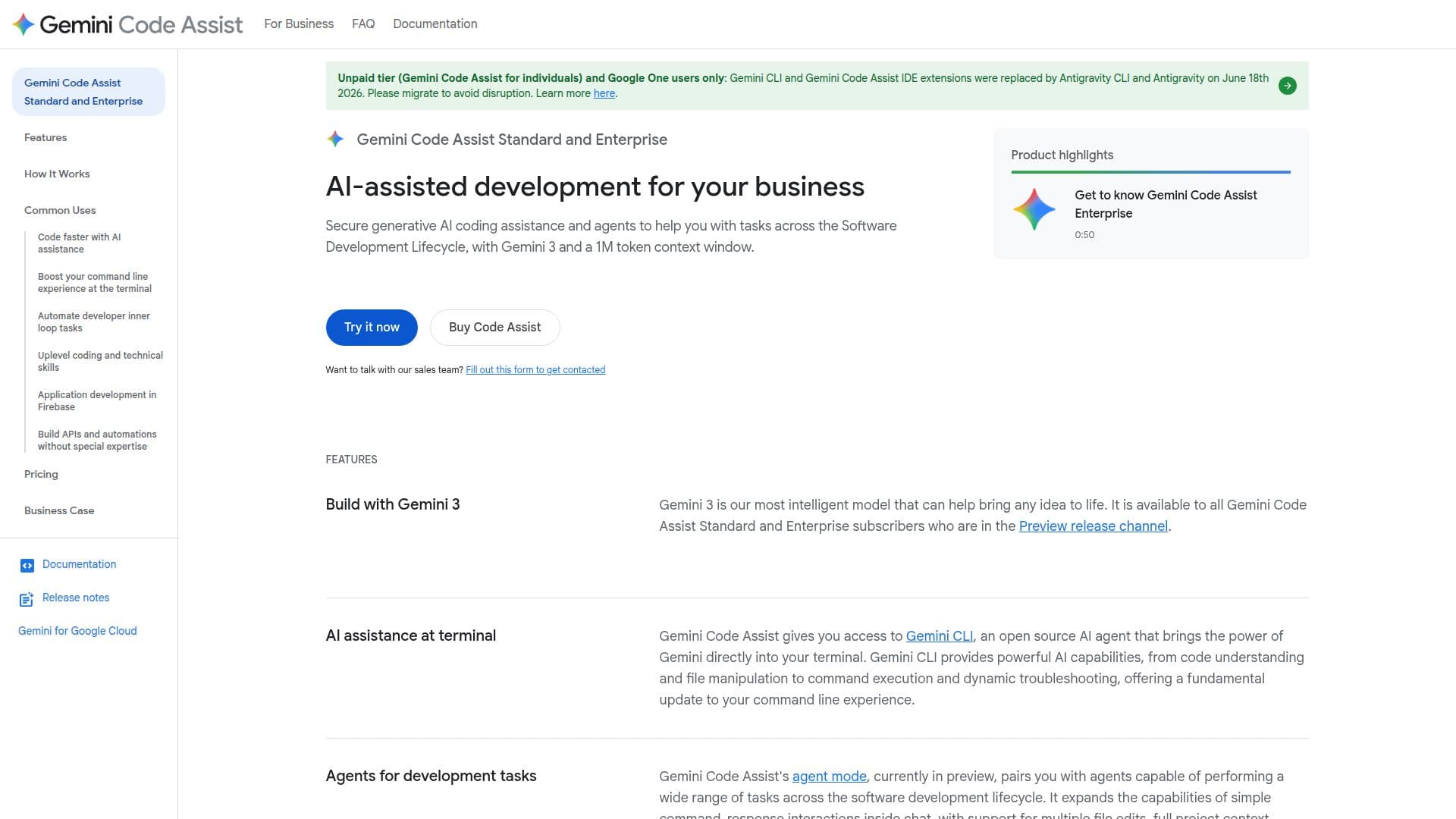 Gemini Code Assist para equipos y empresas screenshot