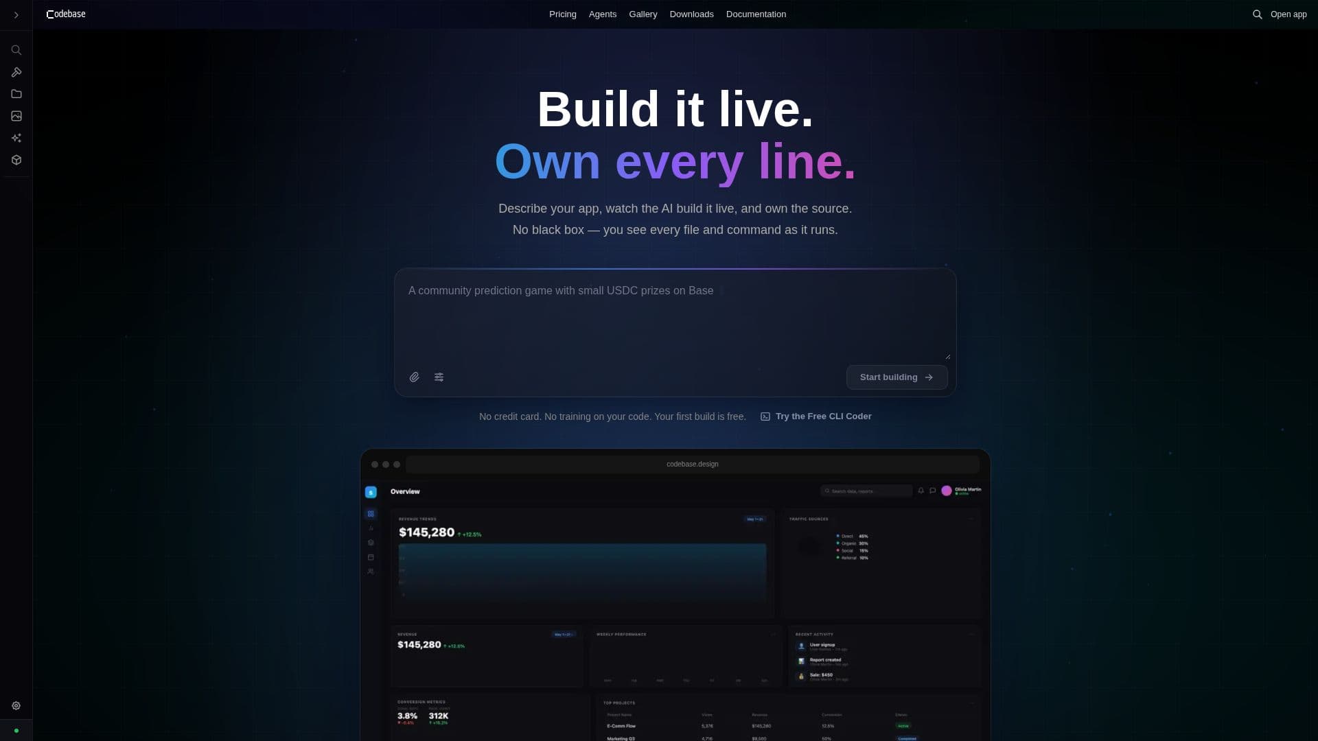 Captura de pantalla de Codebase