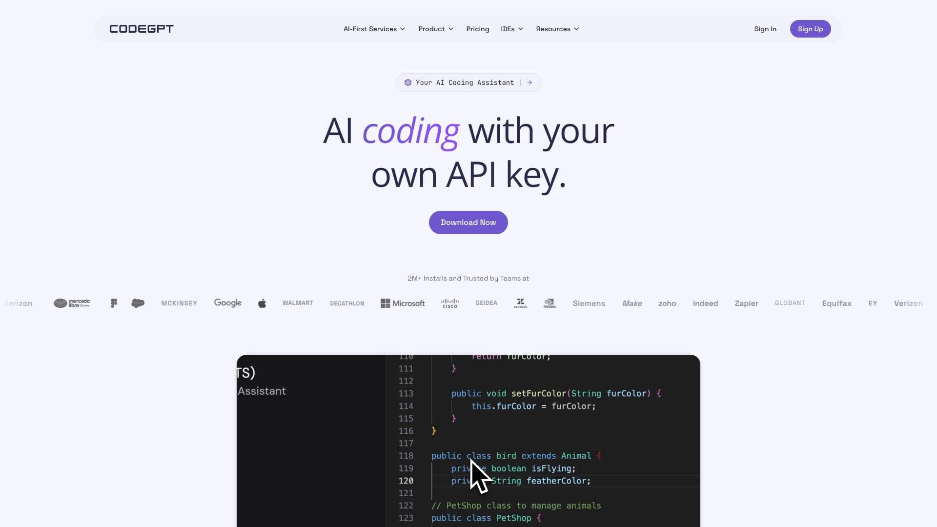 CodeGPT AI Coding Assistant screenshot