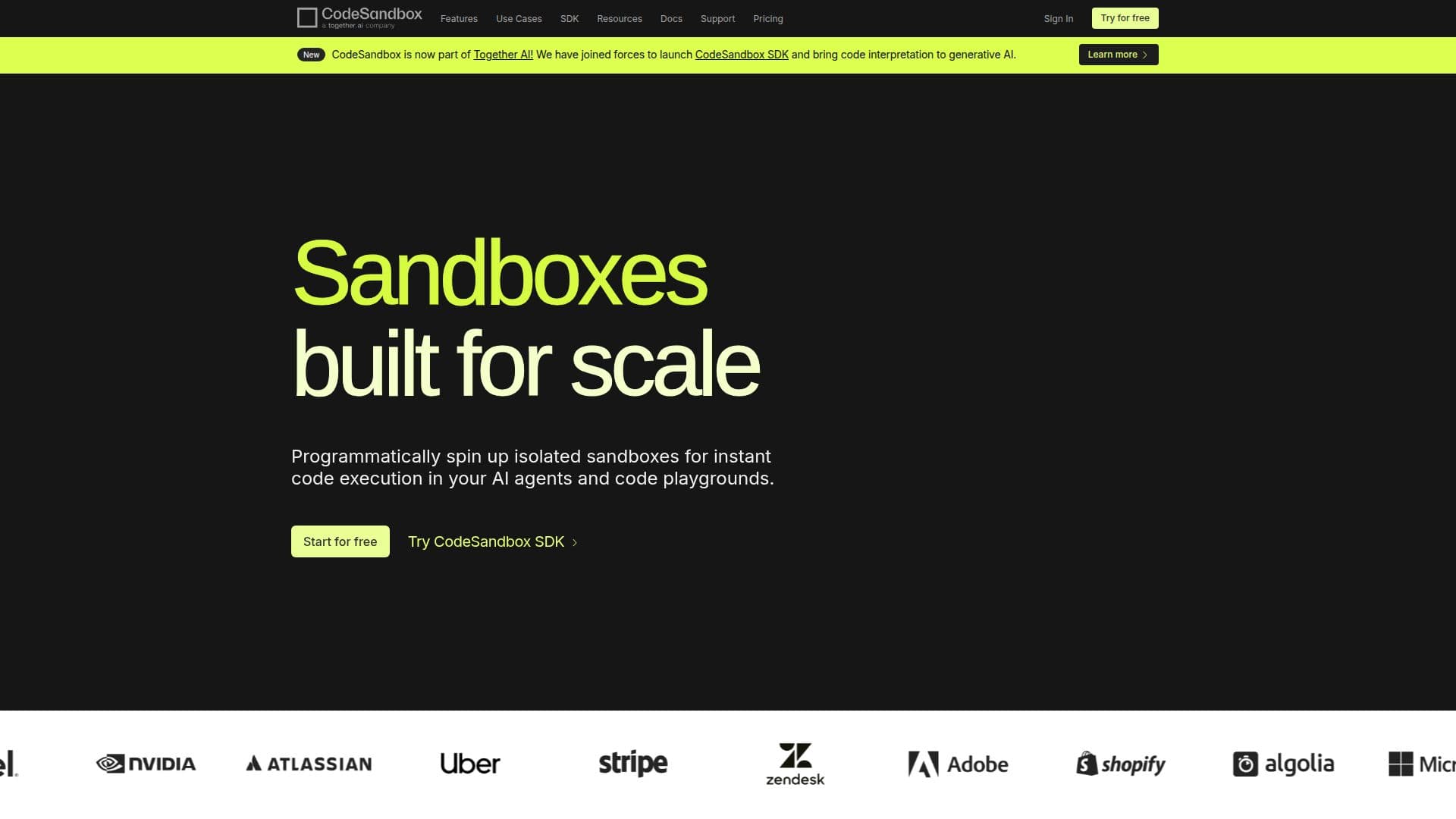 Screenshot von CodeSandbox