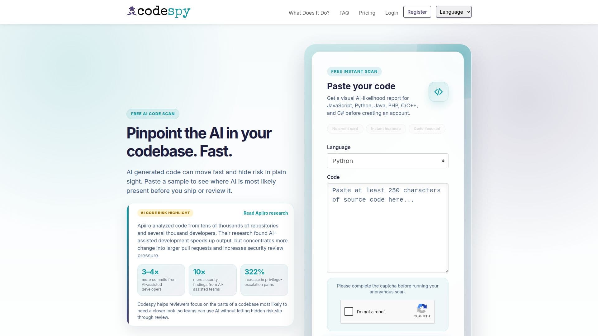 AI Detector Pro Code screenshot
